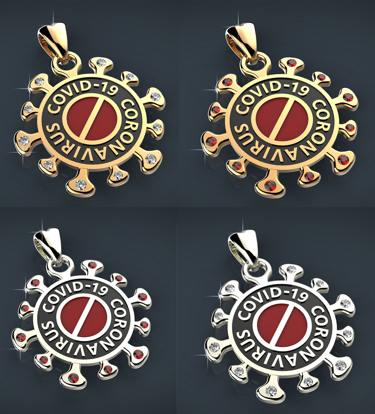 Covid-19 pendant 3D print model_1