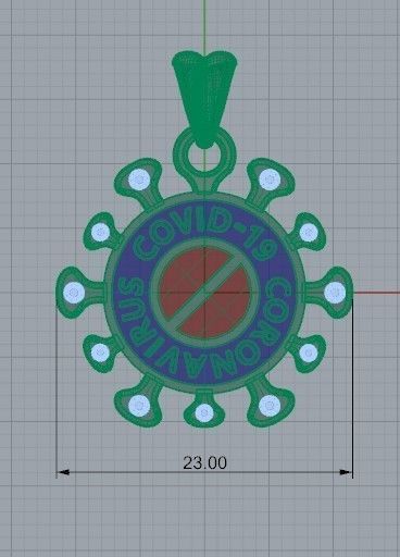 Covid-19 pendant 3D print model_5