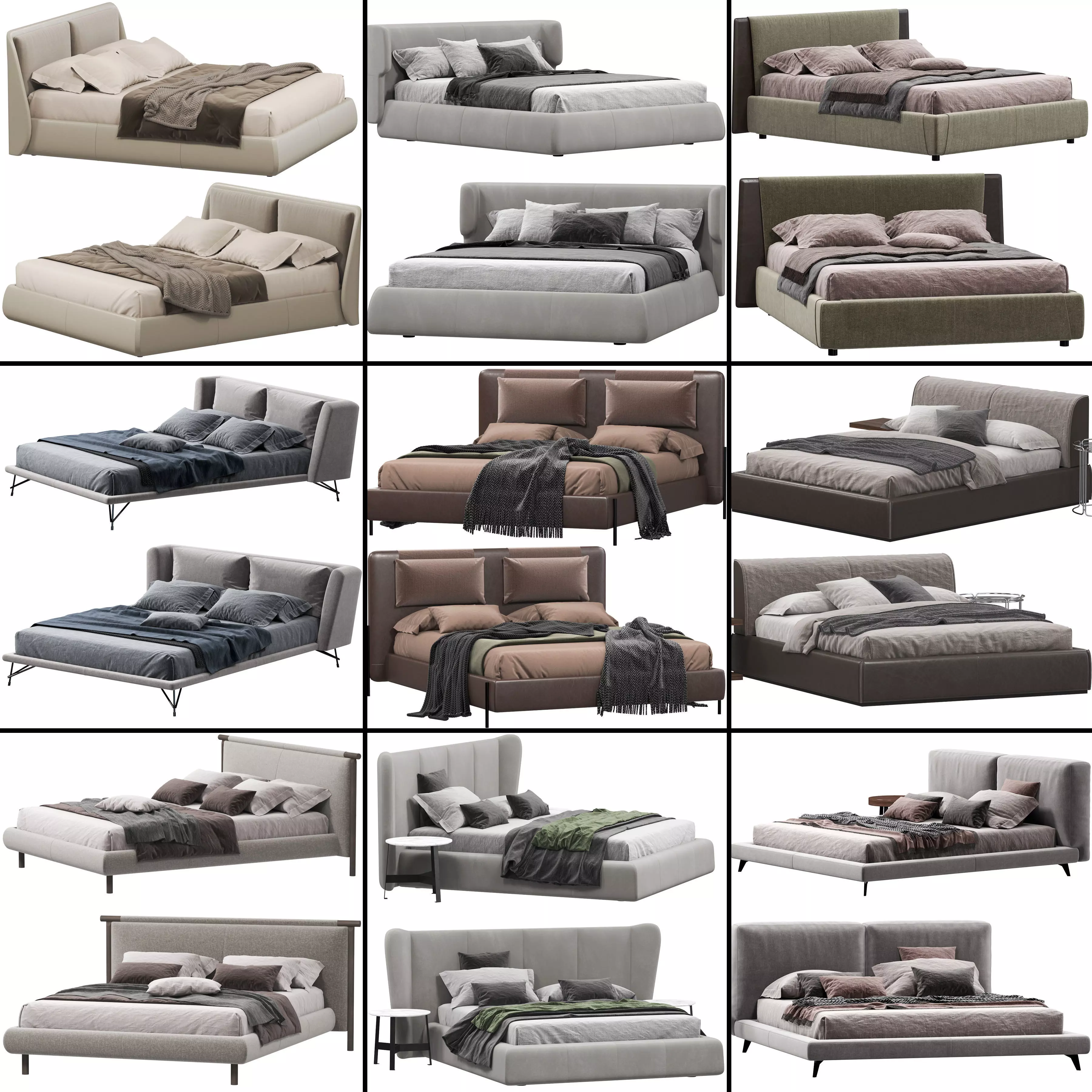 Ditre Italia bed set 3D model