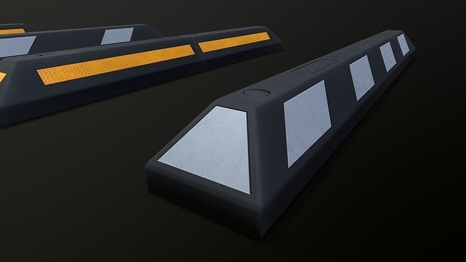 Rubber Car Parking Wheel Stopper Game-ready Low-poly 3D model Low-poly 3D model 6