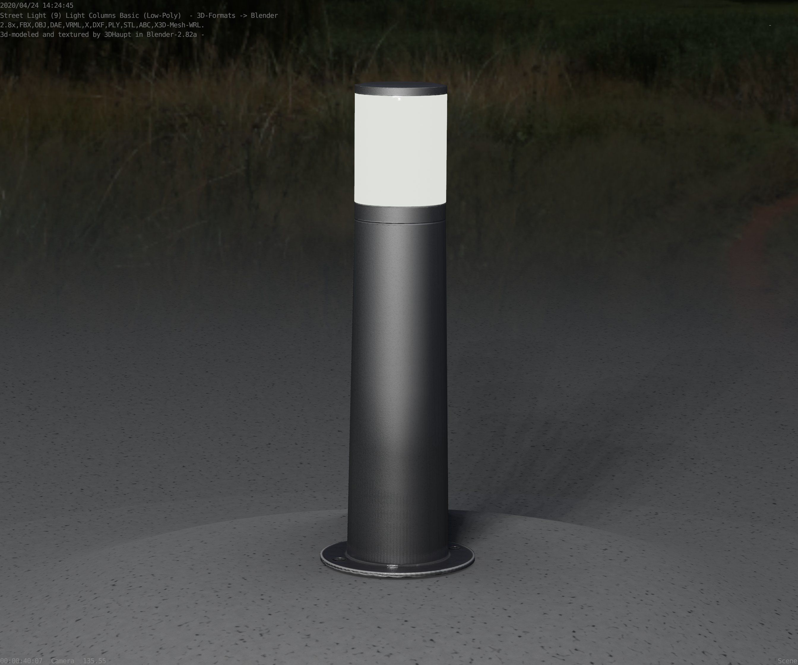 Low-Poly Basic Light Column 10 - Street Light Set-9 Low-poly 3D model_68