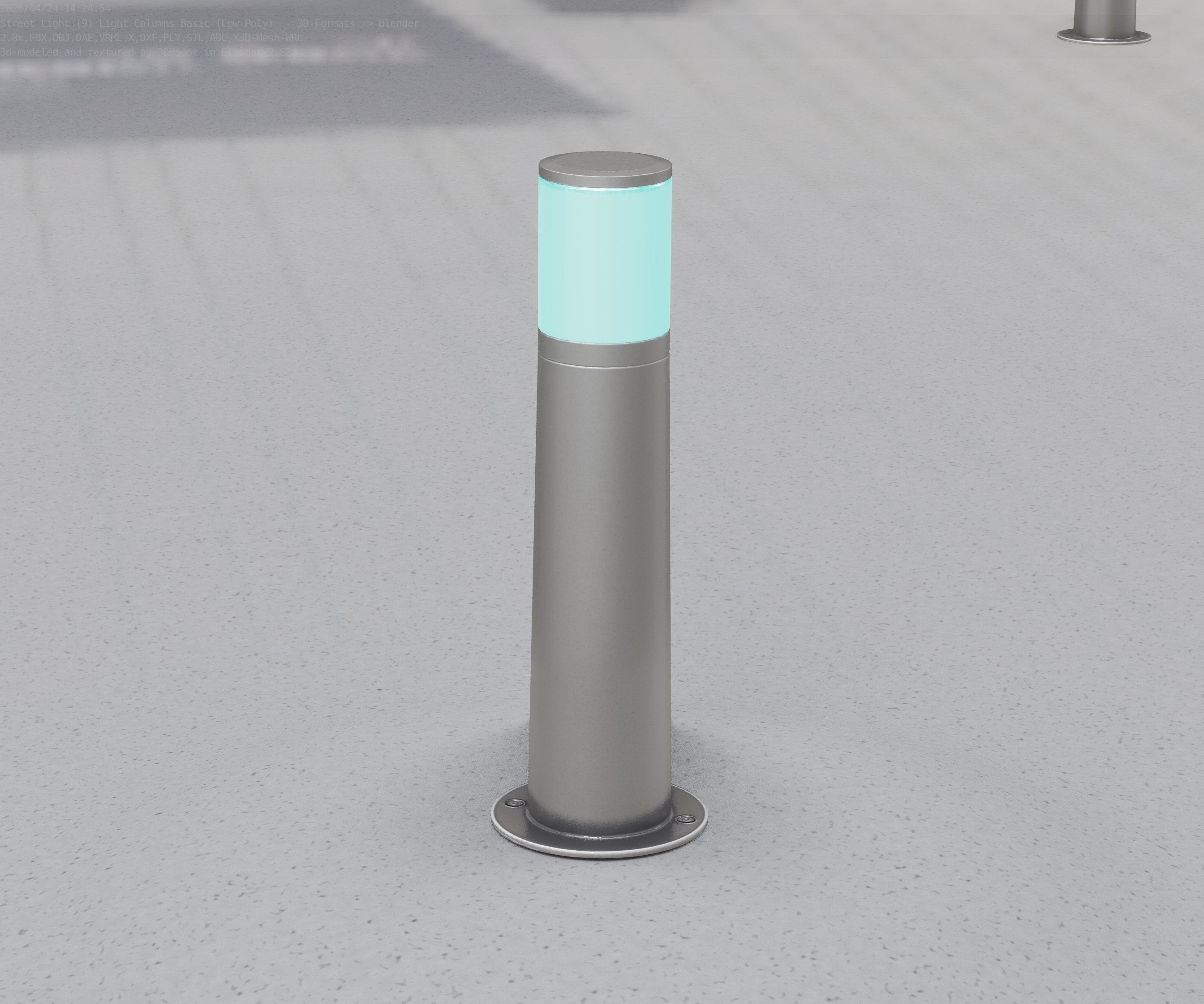 Low-Poly Basic Light Column 10 - Street Light Set-9 Low-poly 3D model_73