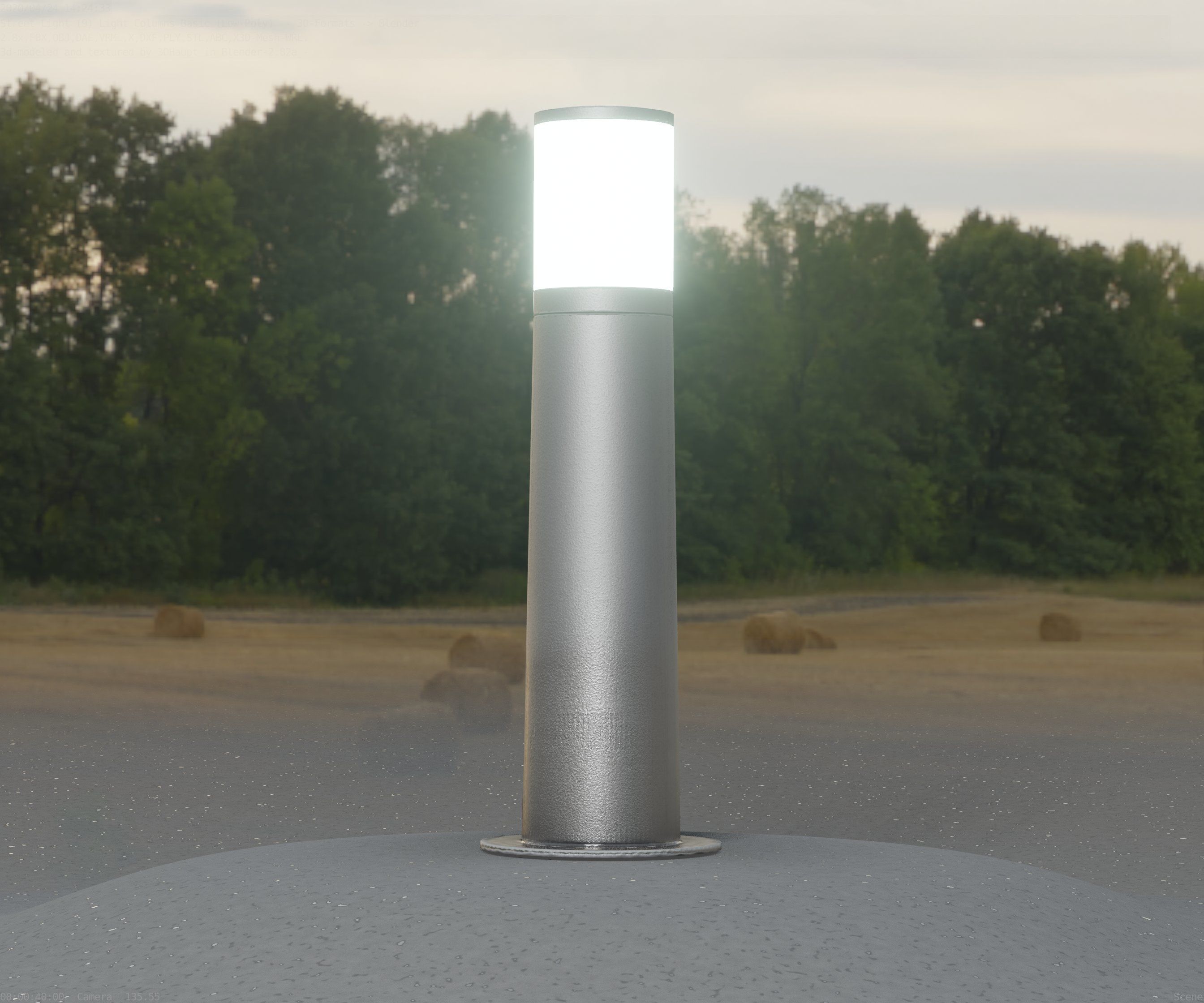 Low-Poly Basic Light Column 10 - Street Light Set-9 Low-poly 3D model_61