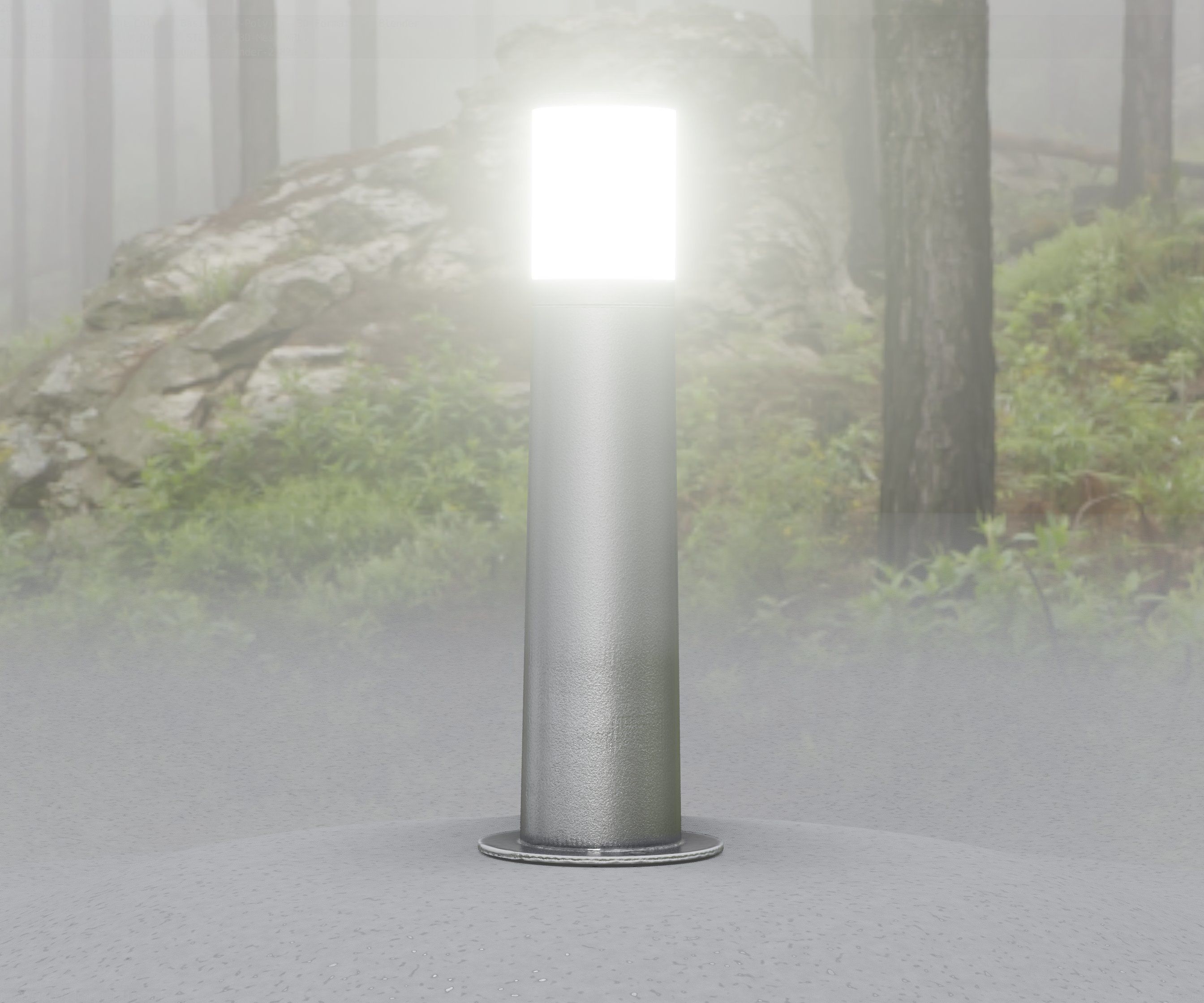 Low-Poly Basic Light Column 10 - Street Light Set-9 Low-poly 3D model_54