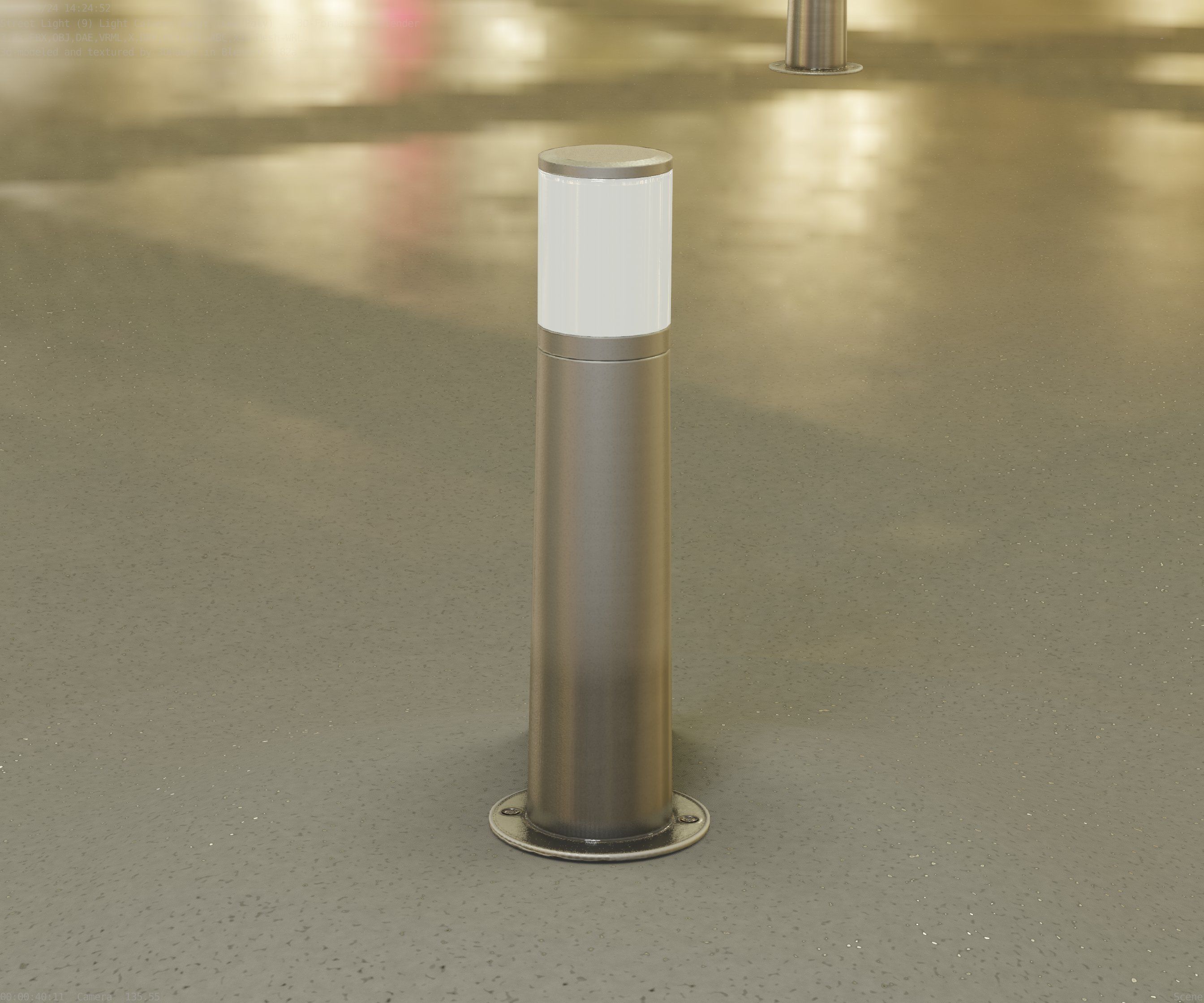 Low-Poly Basic Light Column 10 - Street Light Set-9 Low-poly 3D model_72