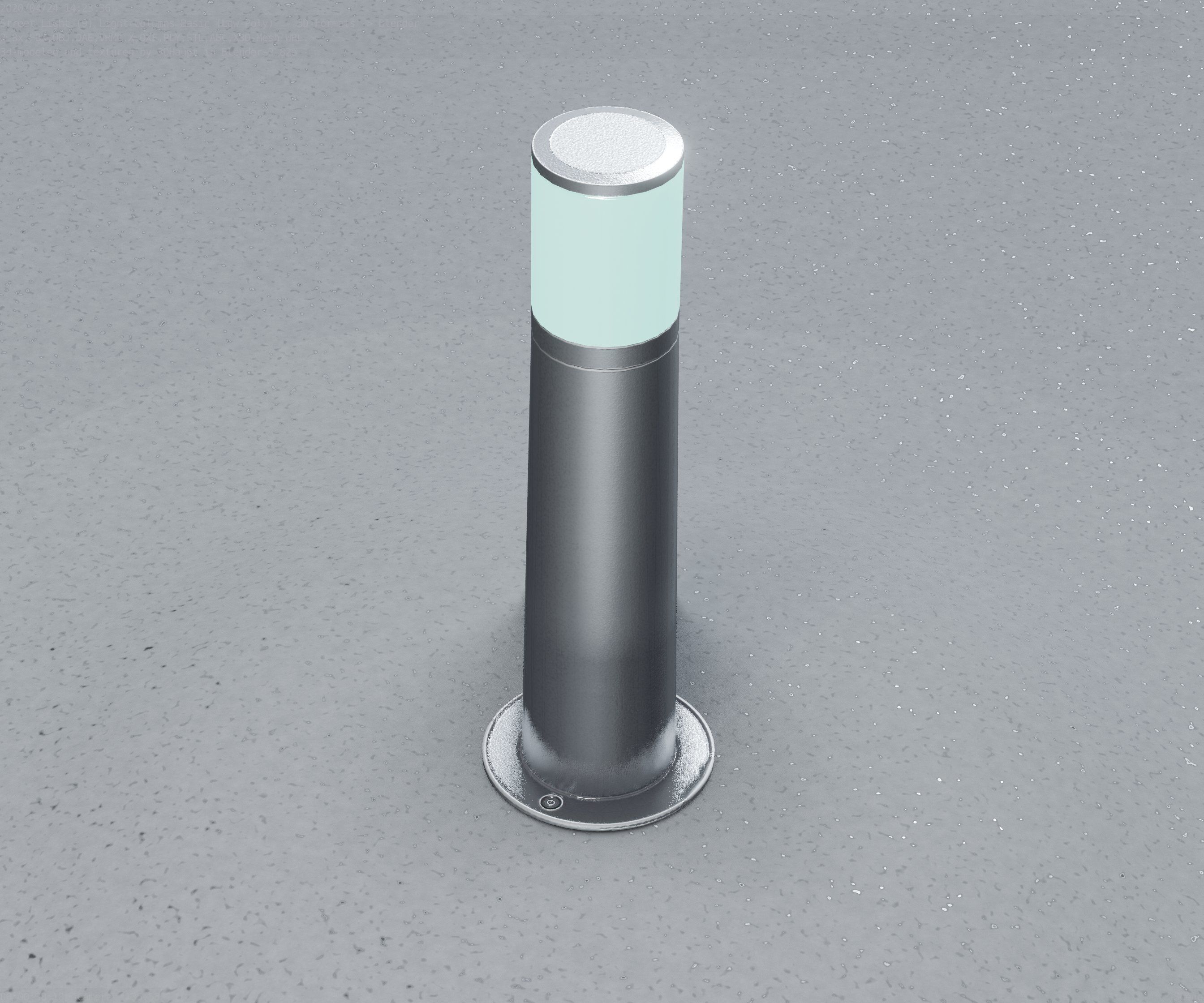 Low-Poly Basic Light Column 10 - Street Light Set-9 Low-poly 3D model_32