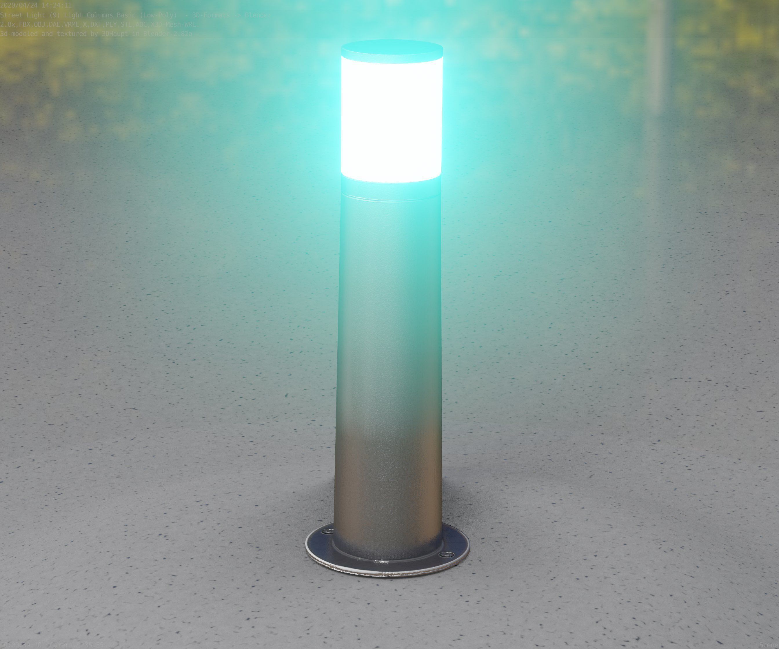 Low-Poly Basic Light Column 10 - Street Light Set-9 Low-poly 3D model_48