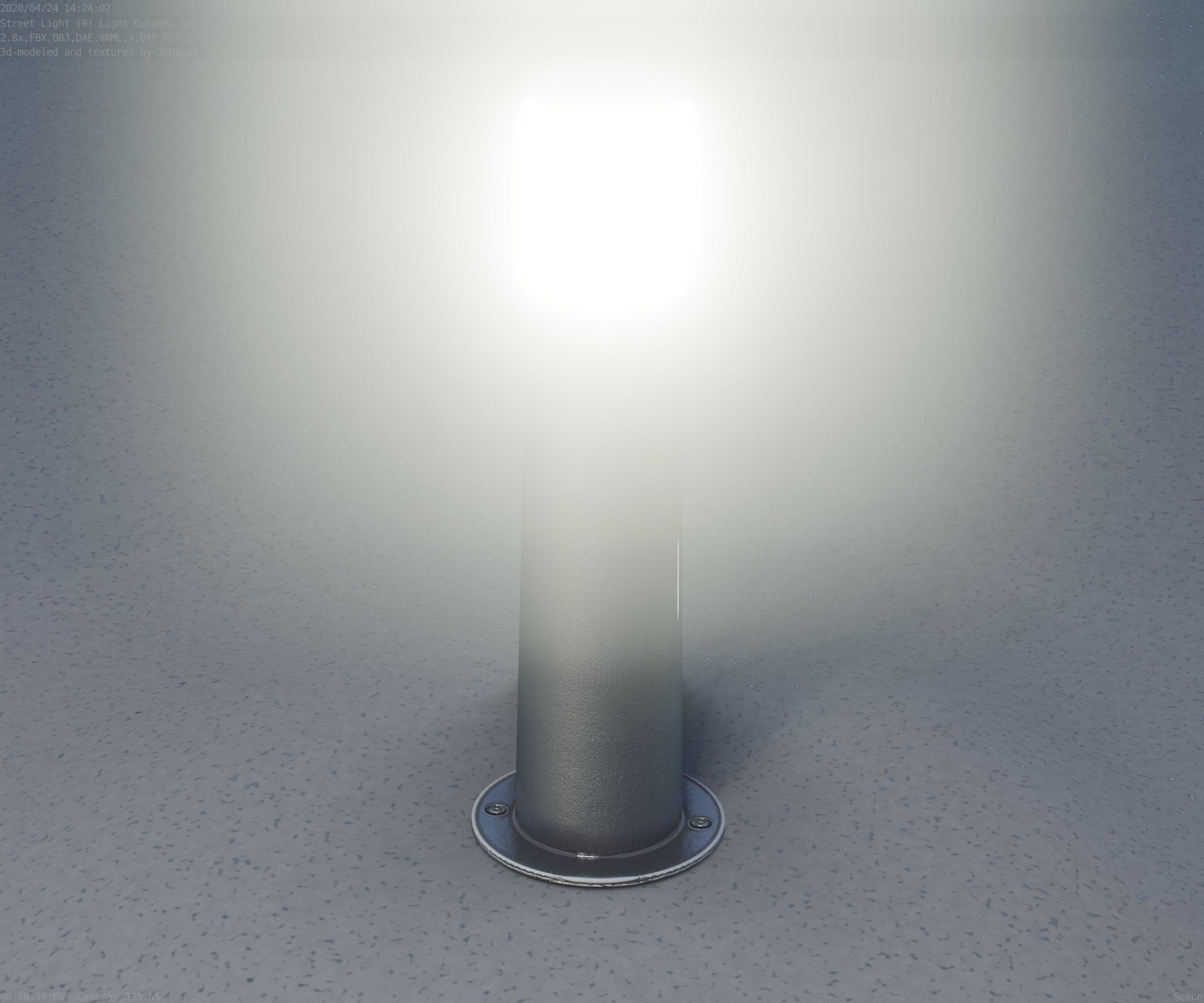 Low-Poly Basic Light Column 10 - Street Light Set-9 Low-poly 3D model_44