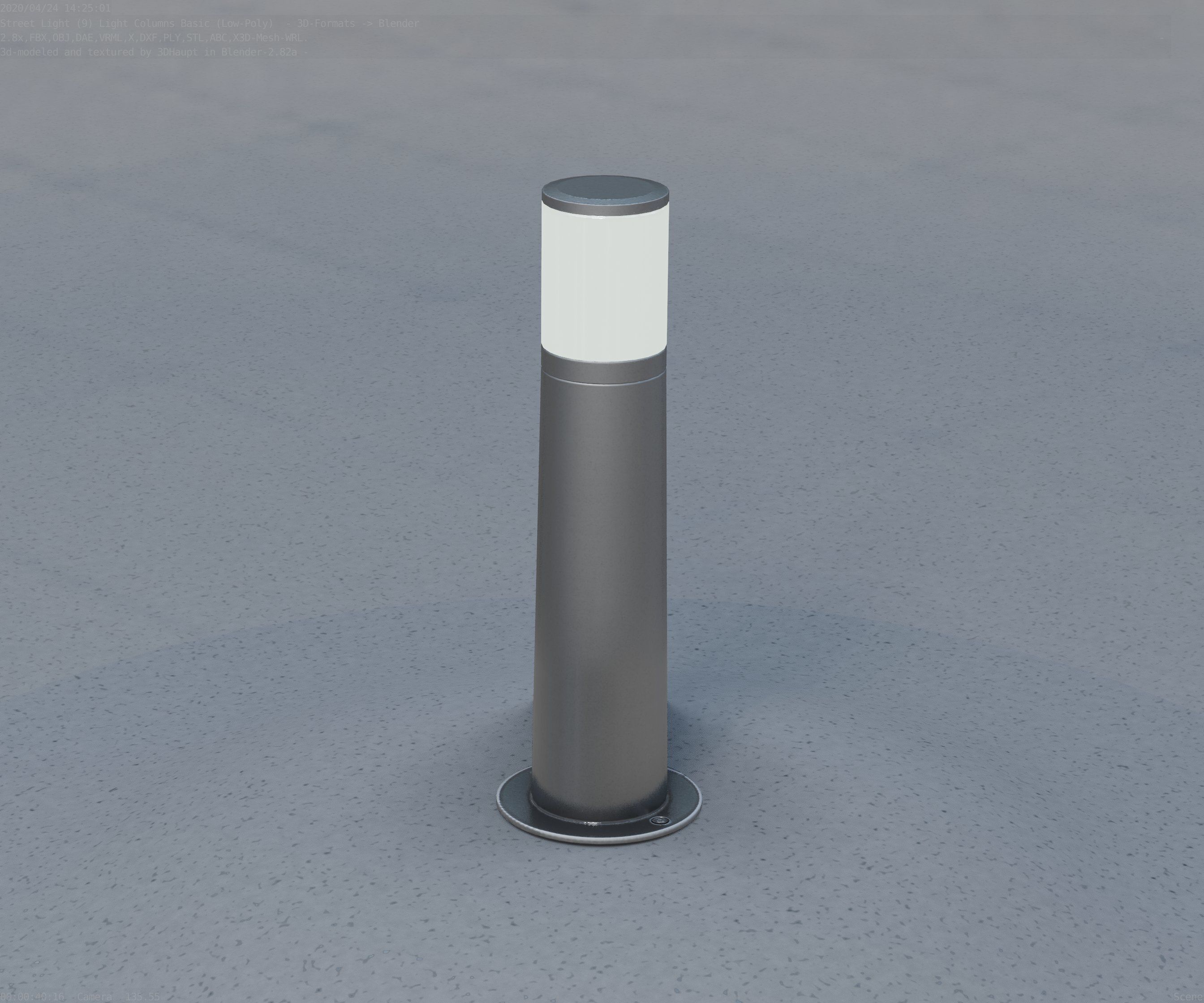 Low-Poly Basic Light Column 10 - Street Light Set-9 Low-poly 3D model_77