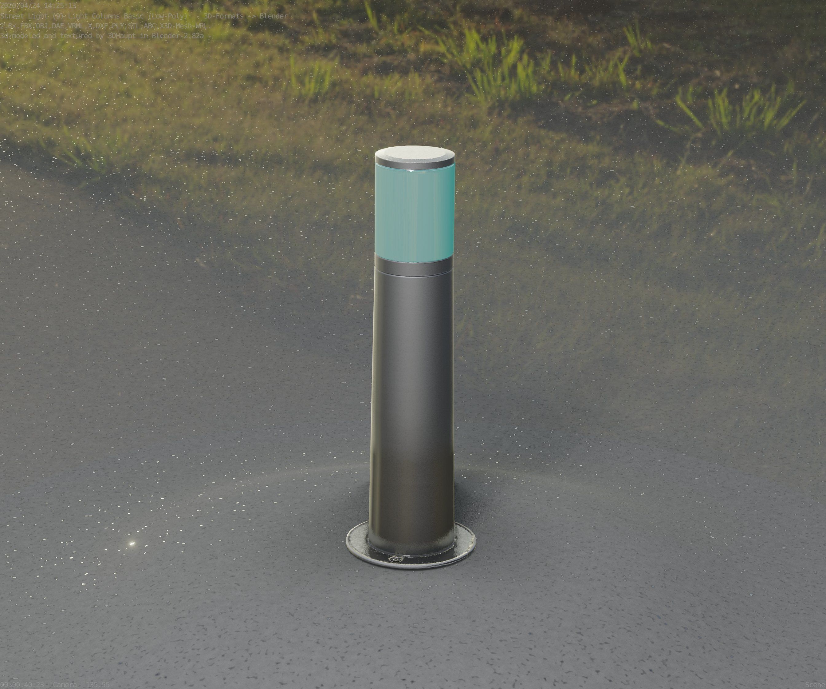 Low-Poly Basic Light Column 10 - Street Light Set-9 Low-poly 3D model_84