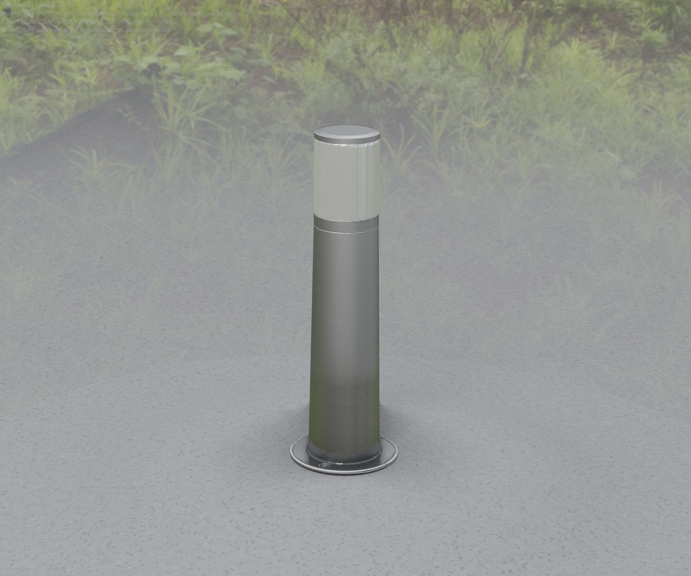 Low-Poly Basic Light Column 10 - Street Light Set-9 Low-poly 3D model_85