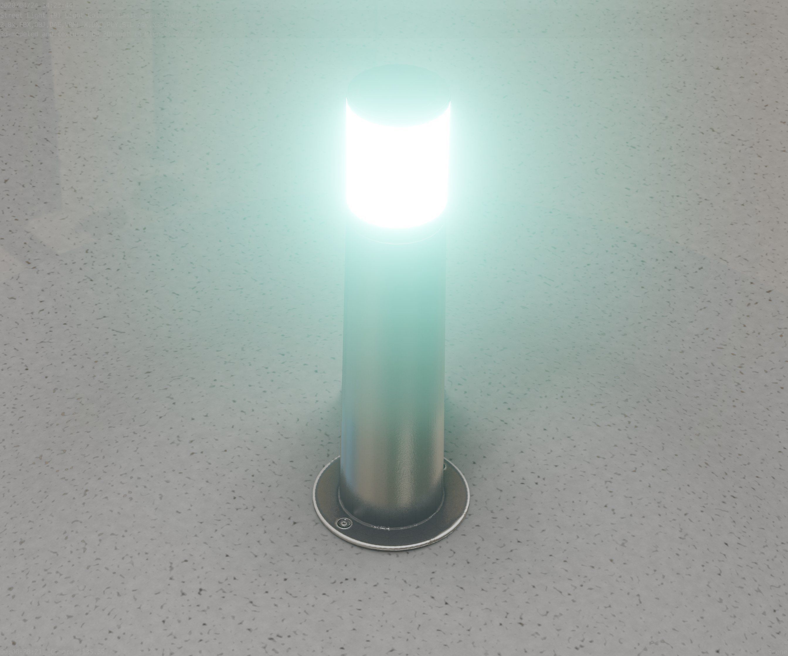 Low-Poly Basic Light Column 10 - Street Light Set-9 Low-poly 3D model_35