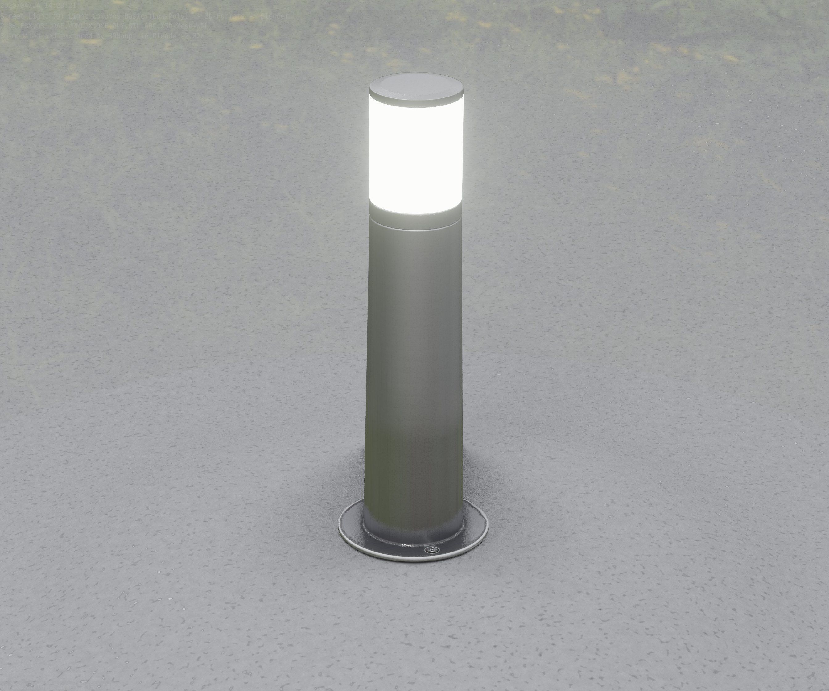 Low-Poly Basic Light Column 10 - Street Light Set-9 Low-poly 3D model_20