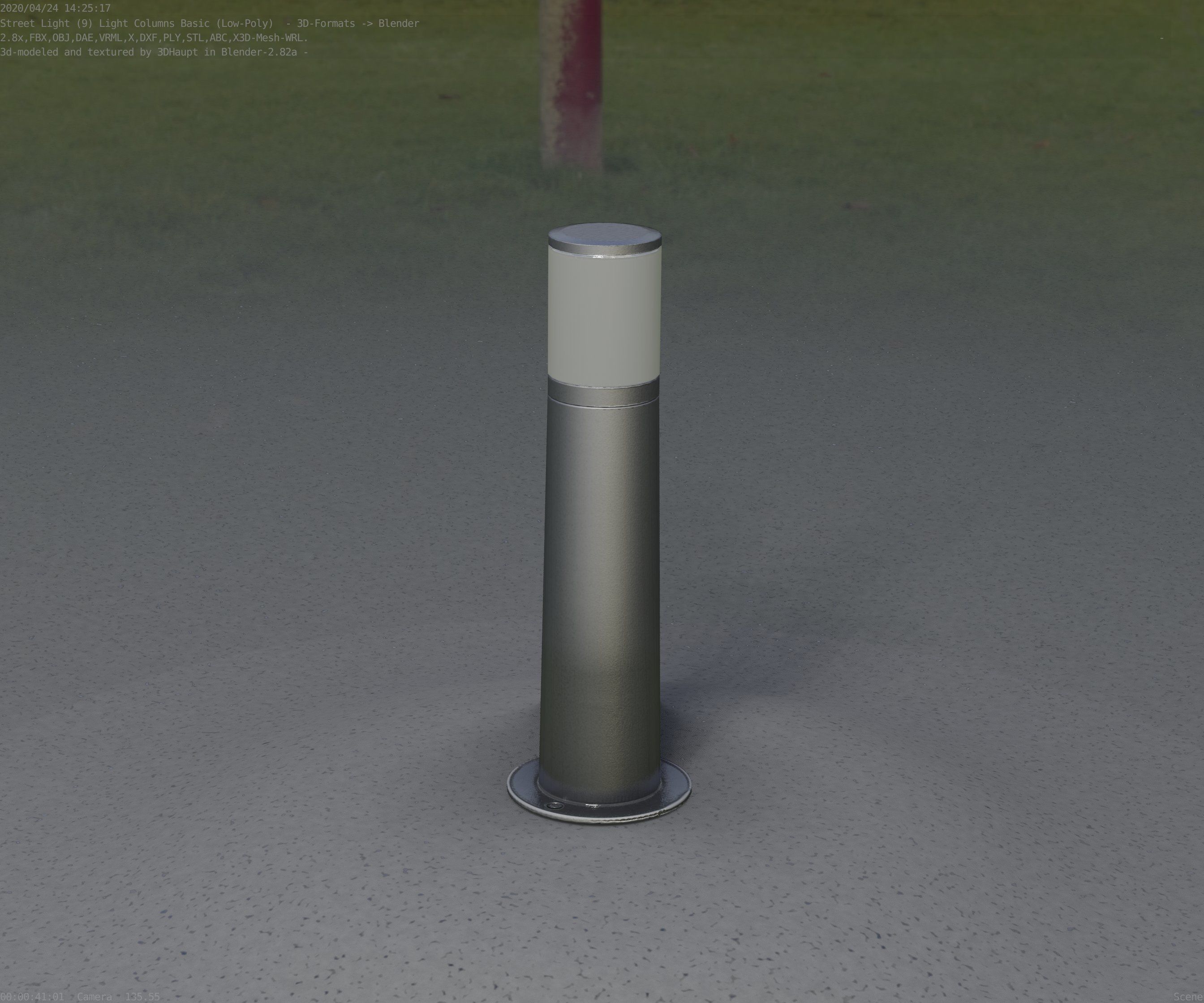 Low-Poly Basic Light Column 10 - Street Light Set-9 Low-poly 3D model_86