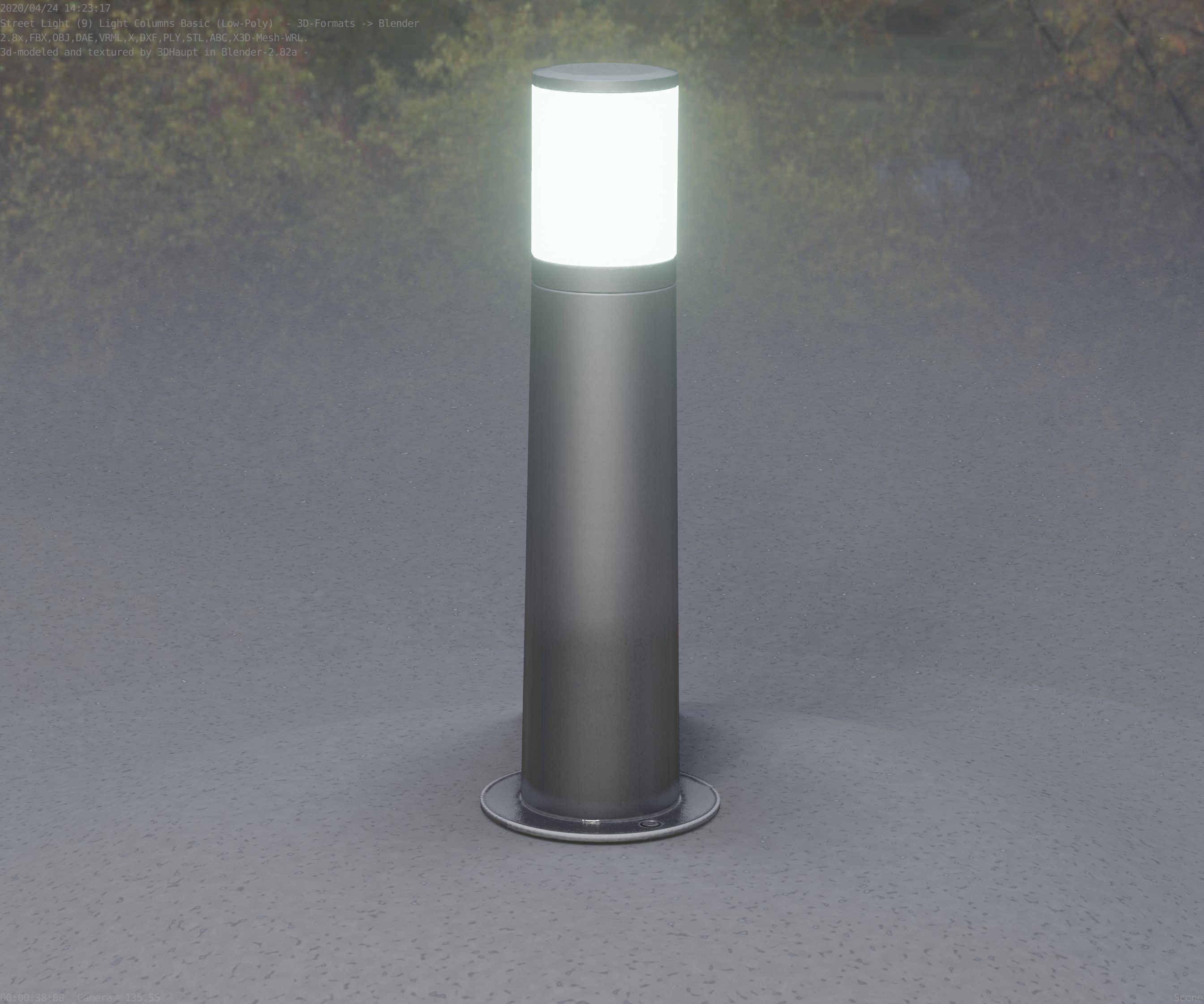 Low-Poly Basic Light Column 10 - Street Light Set-9 Low-poly 3D model_18