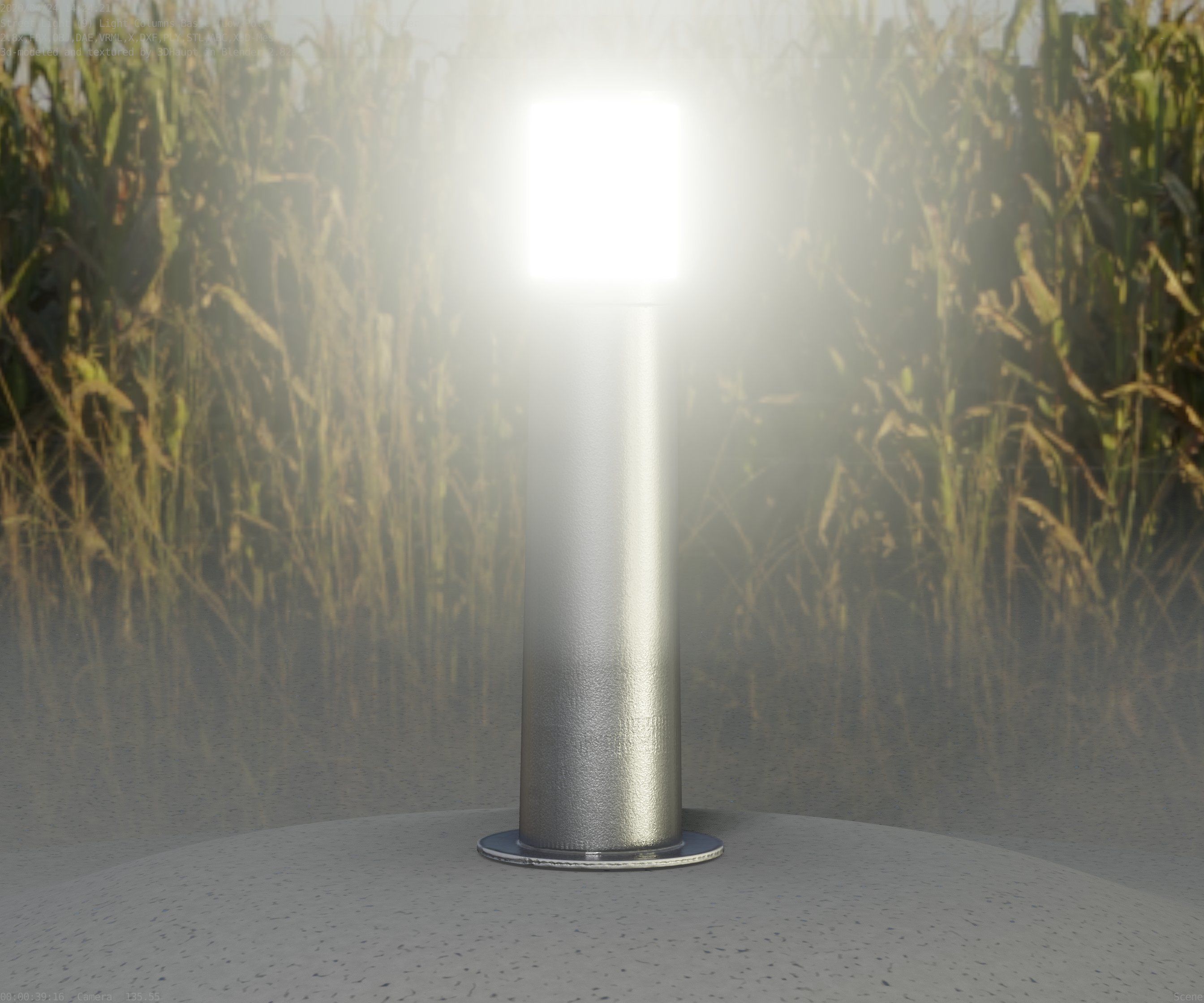 Low-Poly Basic Light Column 10 - Street Light Set-9 Low-poly 3D model_53