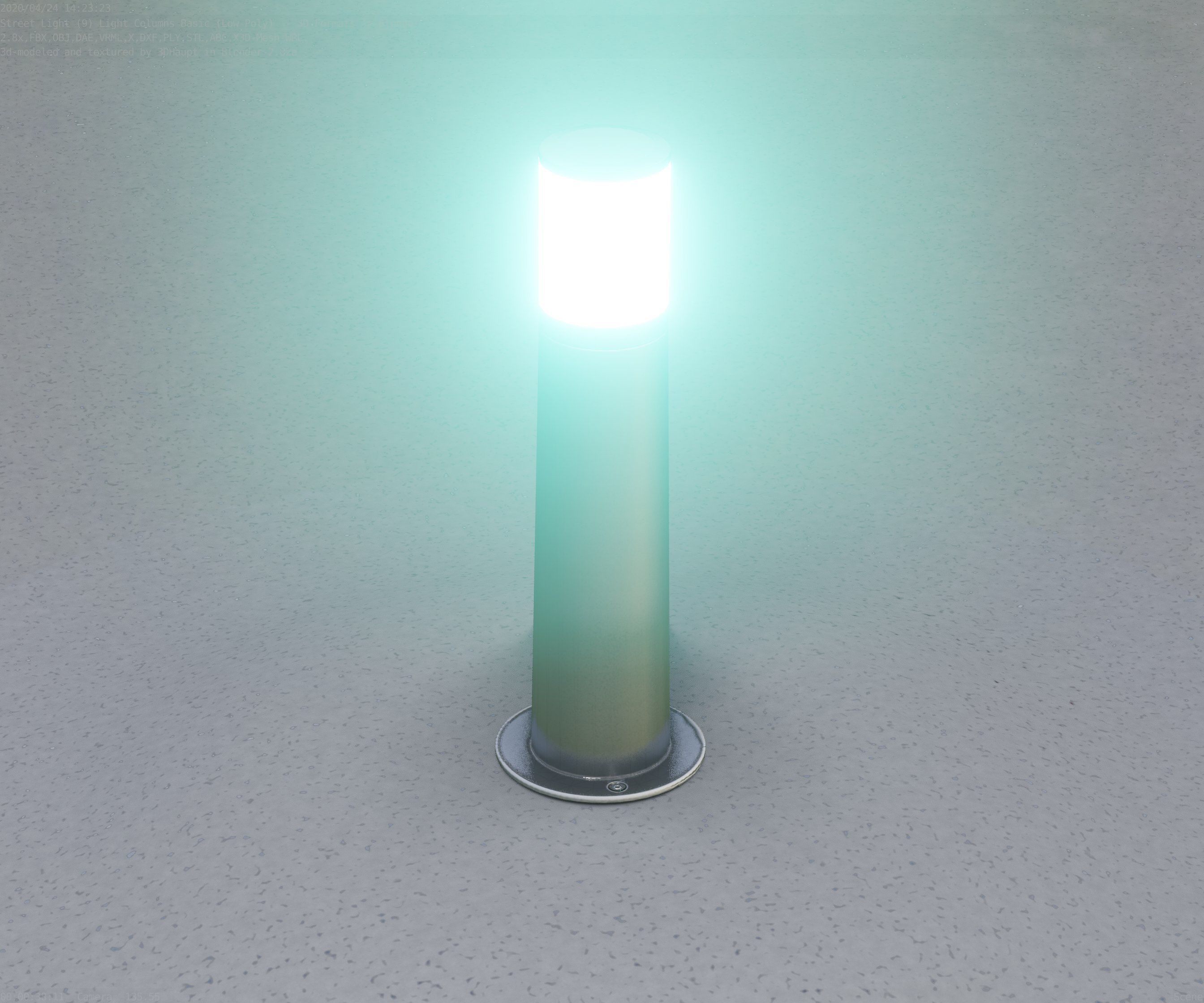 Low-Poly Basic Light Column 10 - Street Light Set-9 Low-poly 3D model_21