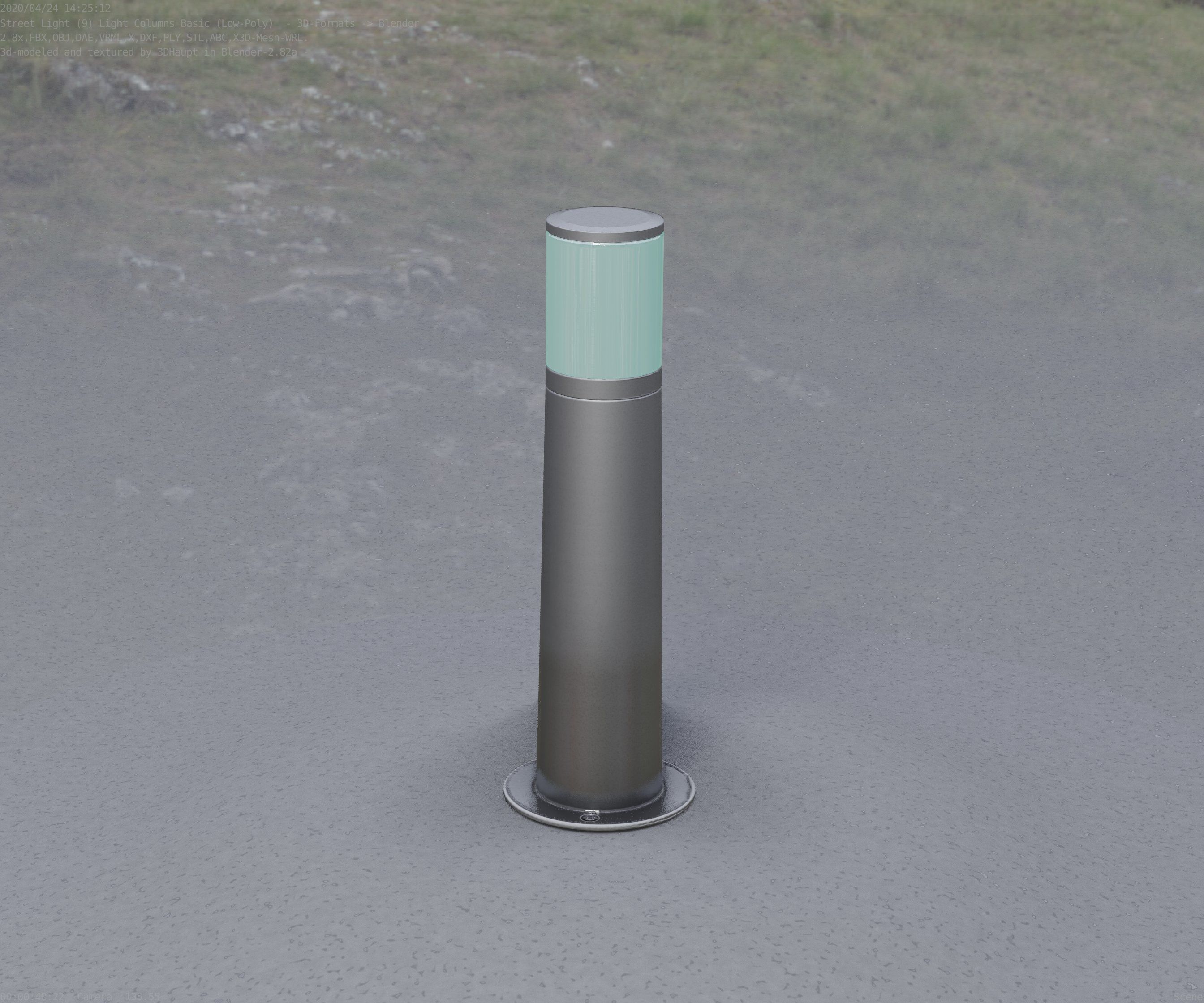 Low-Poly Basic Light Column 10 - Street Light Set-9 Low-poly 3D model_83