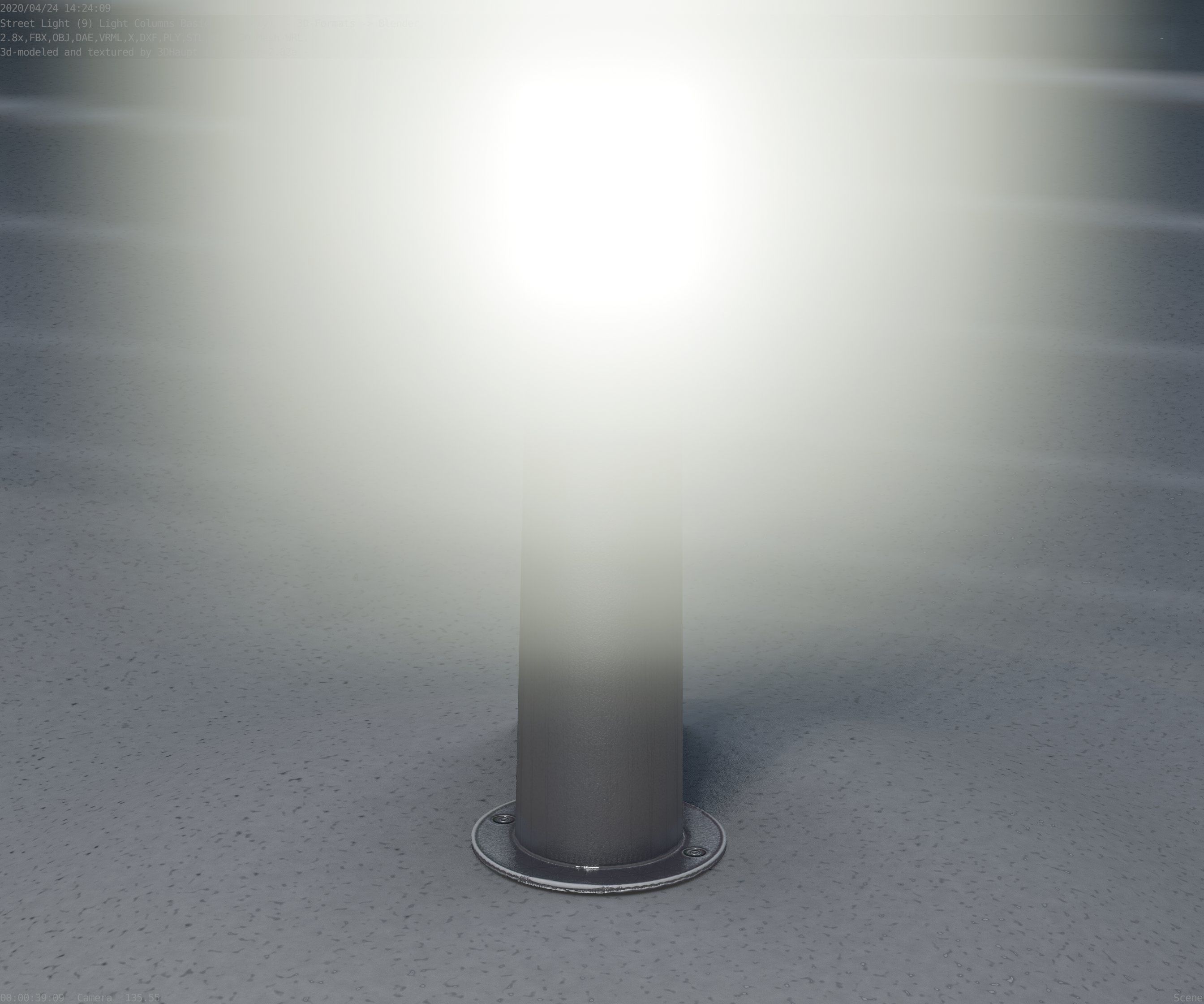 Low-Poly Basic Light Column 10 - Street Light Set-9 Low-poly 3D model_47