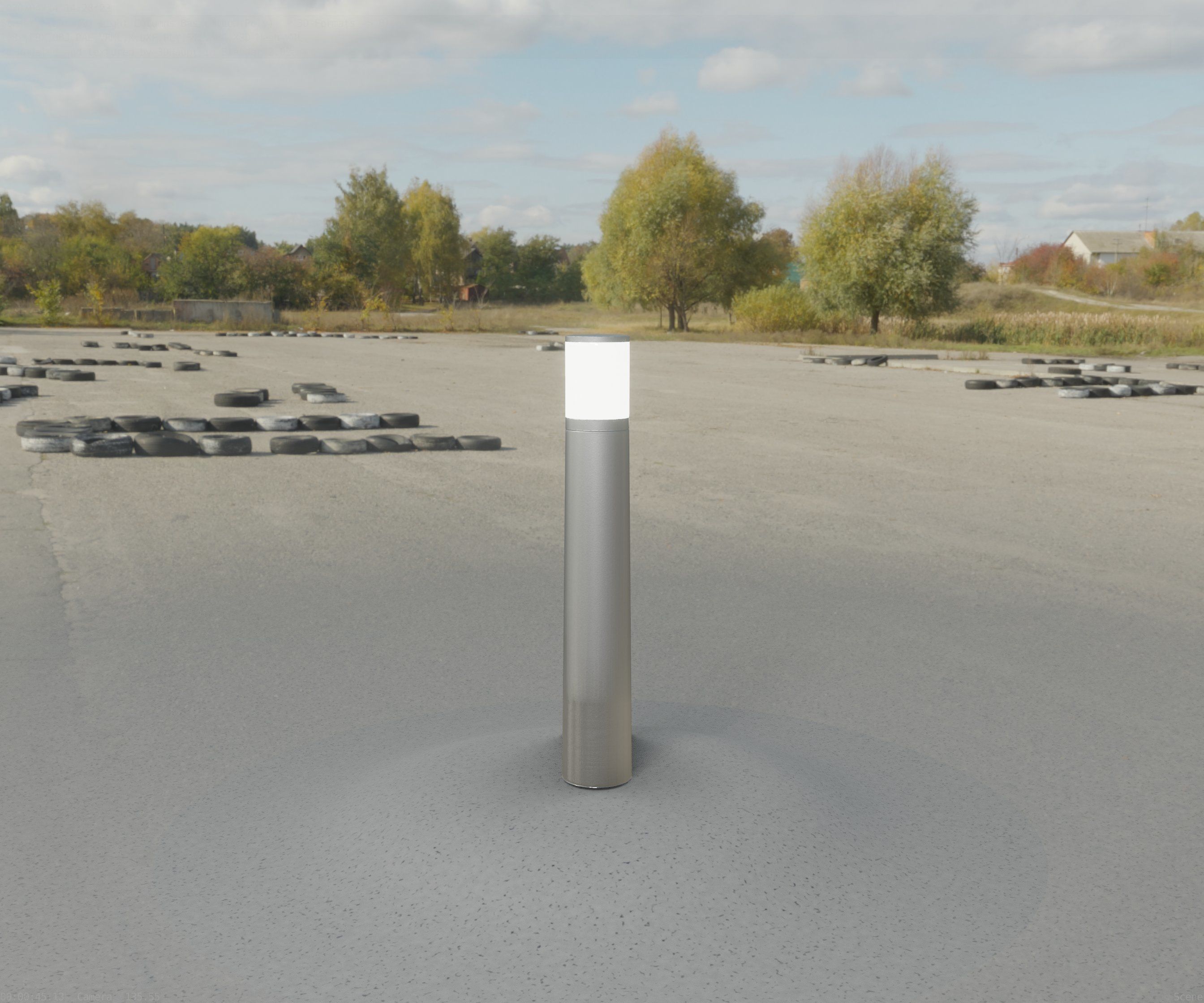 Low-Poly Basic Light Column 11 - Street Light Set-9 Low-poly 3D model_98