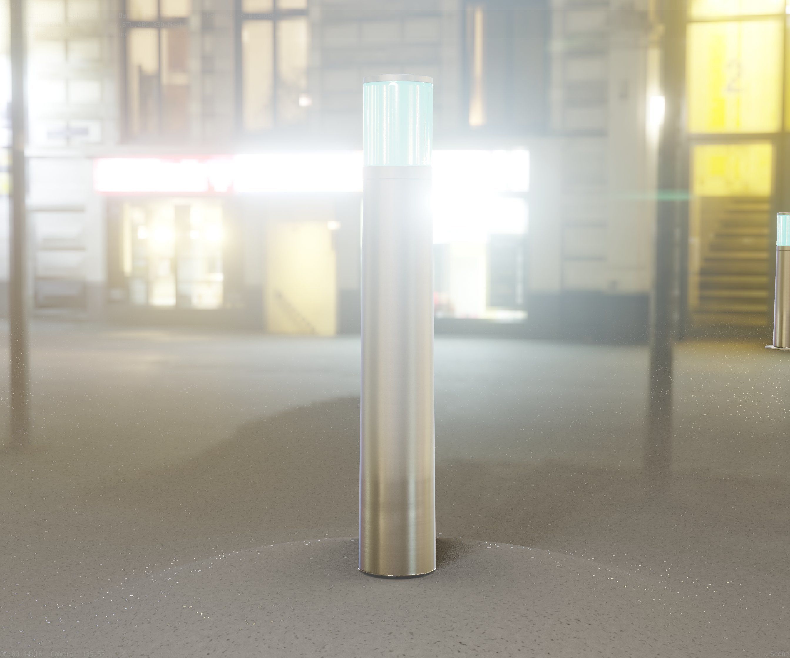 Low-Poly Basic Light Column 11 - Street Light Set-9 Low-poly 3D model_77