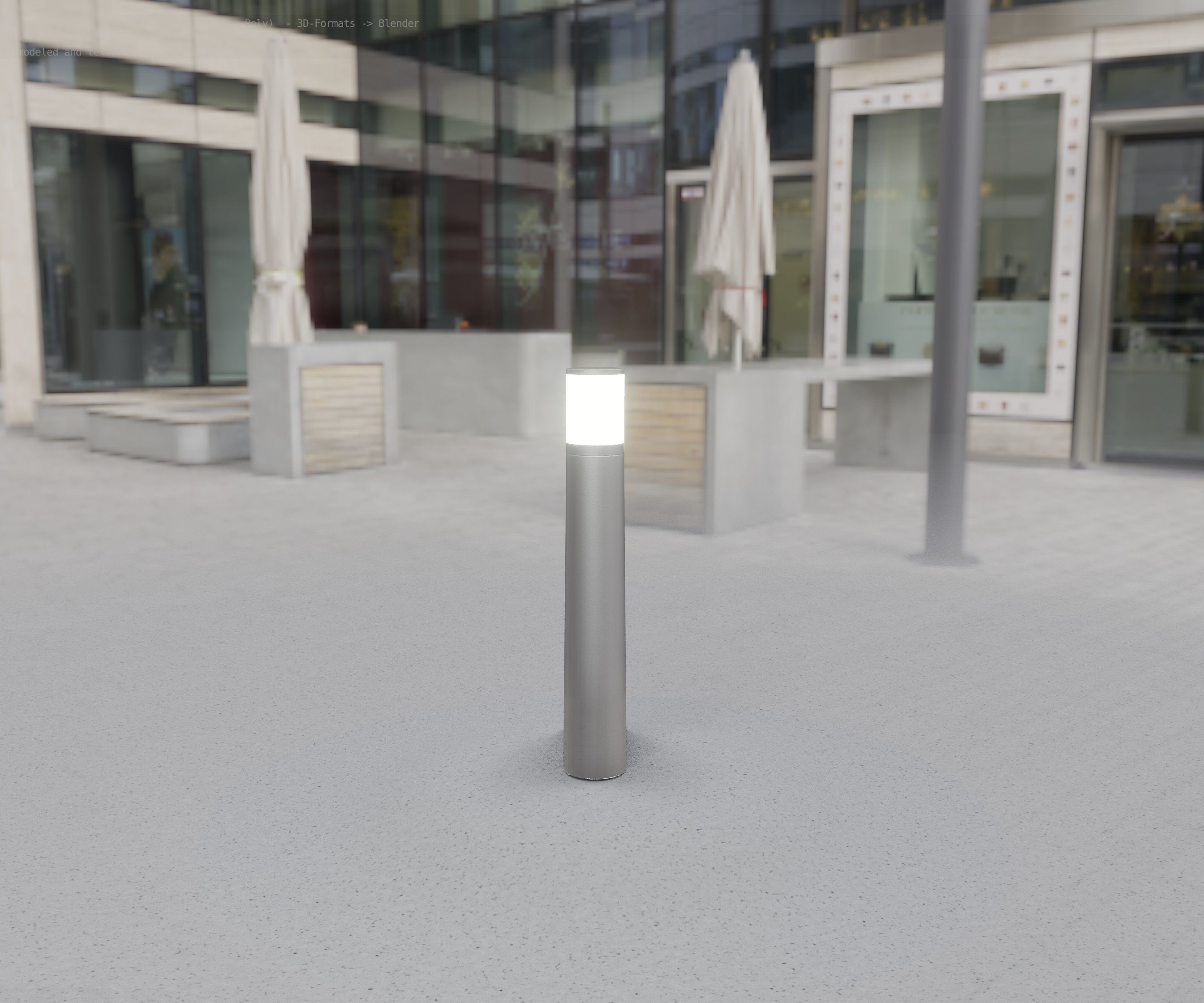 Low-Poly Basic Light Column 11 - Street Light Set-9 Low-poly 3D model_1