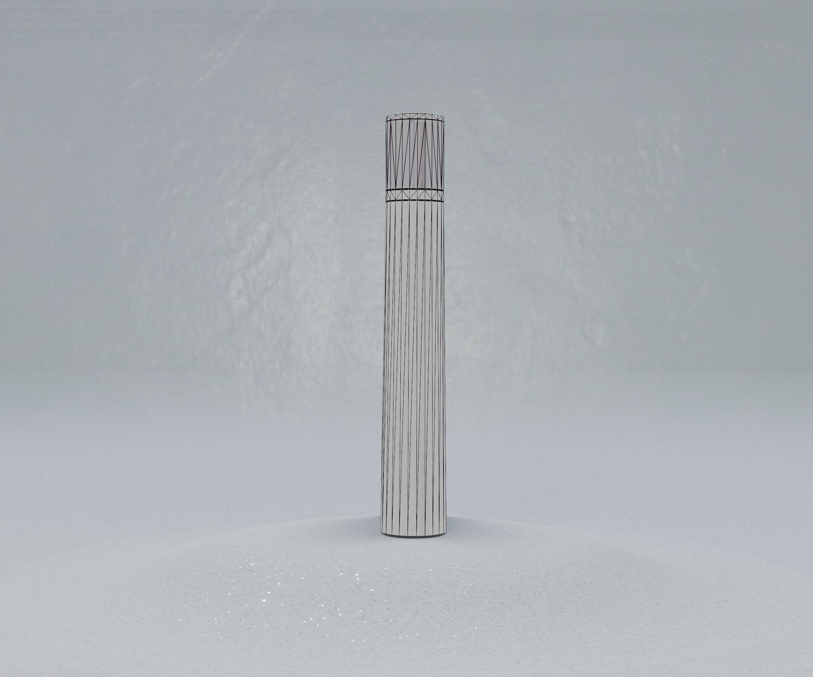 Low-Poly Basic Light Column 11 - Street Light Set-9 Low-poly 3D model_28