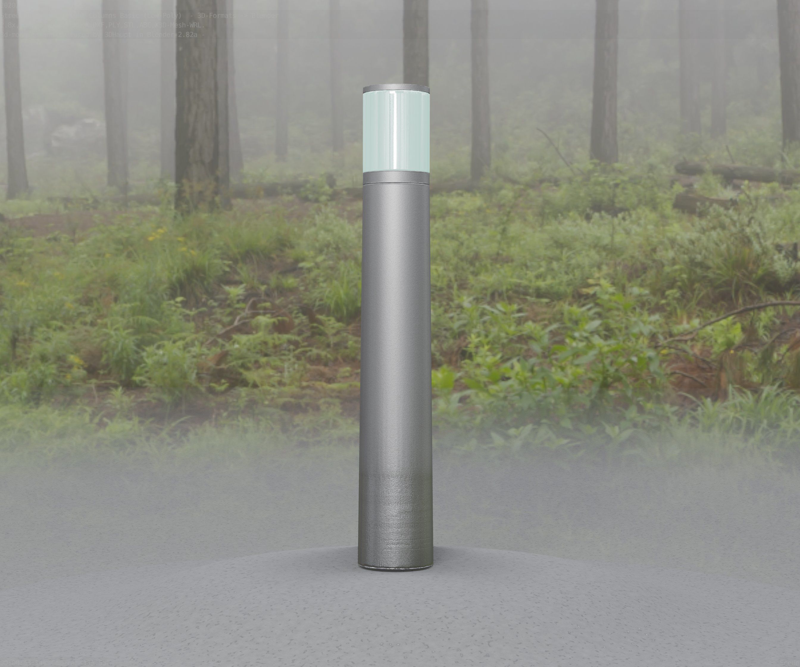 Low-Poly Basic Light Column 11 - Street Light Set-9 Low-poly 3D model_51