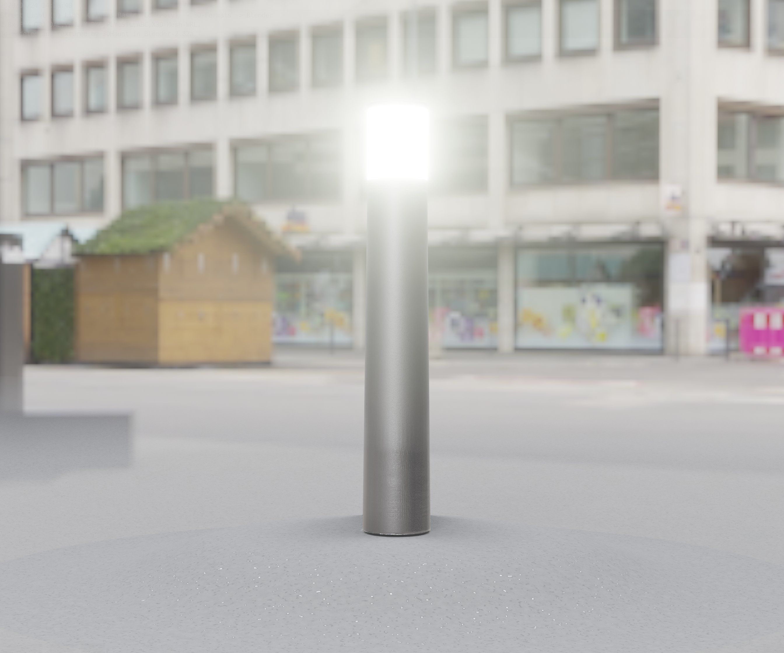 Low-Poly Basic Light Column 11 - Street Light Set-9 Low-poly 3D model_39