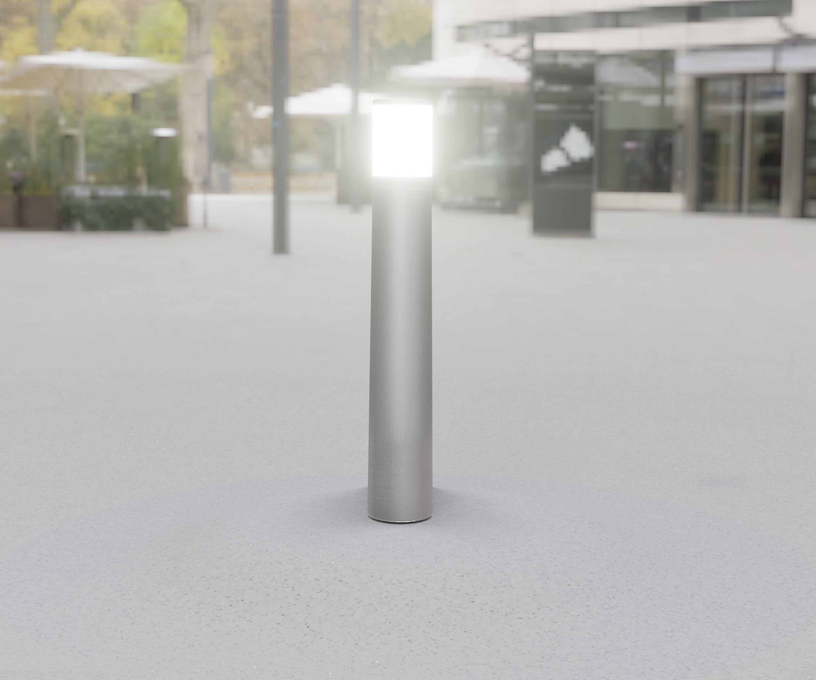 Low-Poly Basic Light Column 11 - Street Light Set-9 Low-poly 3D model_8