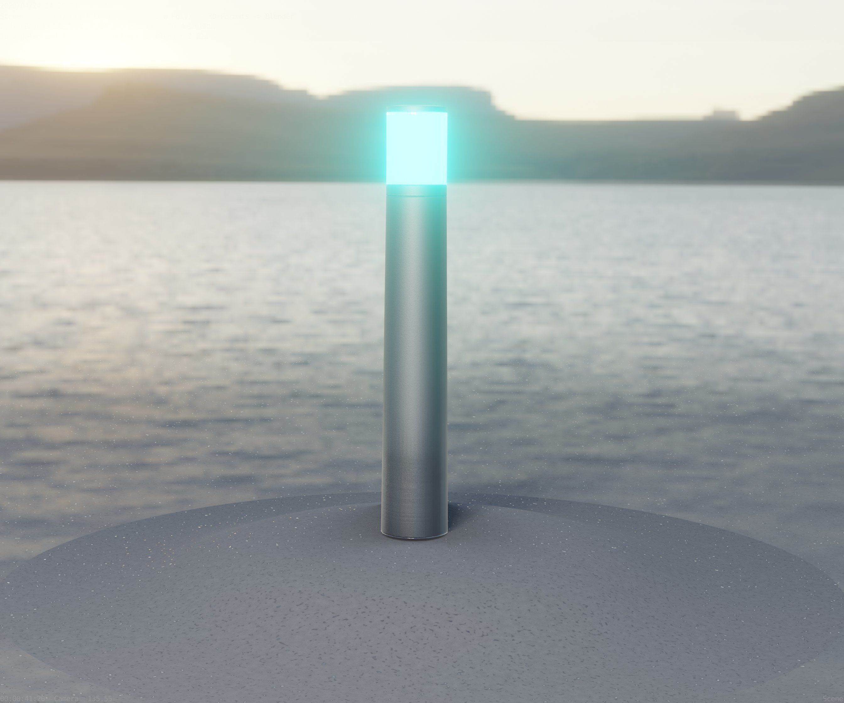 Low-Poly Basic Light Column 11 - Street Light Set-9 Low-poly 3D model_9