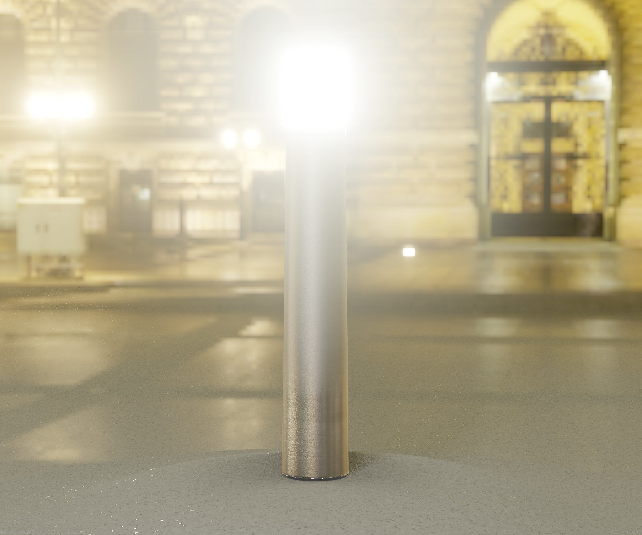 Low-Poly Basic Light Column 11 - Street Light Set-9 Low-poly 3D model_69