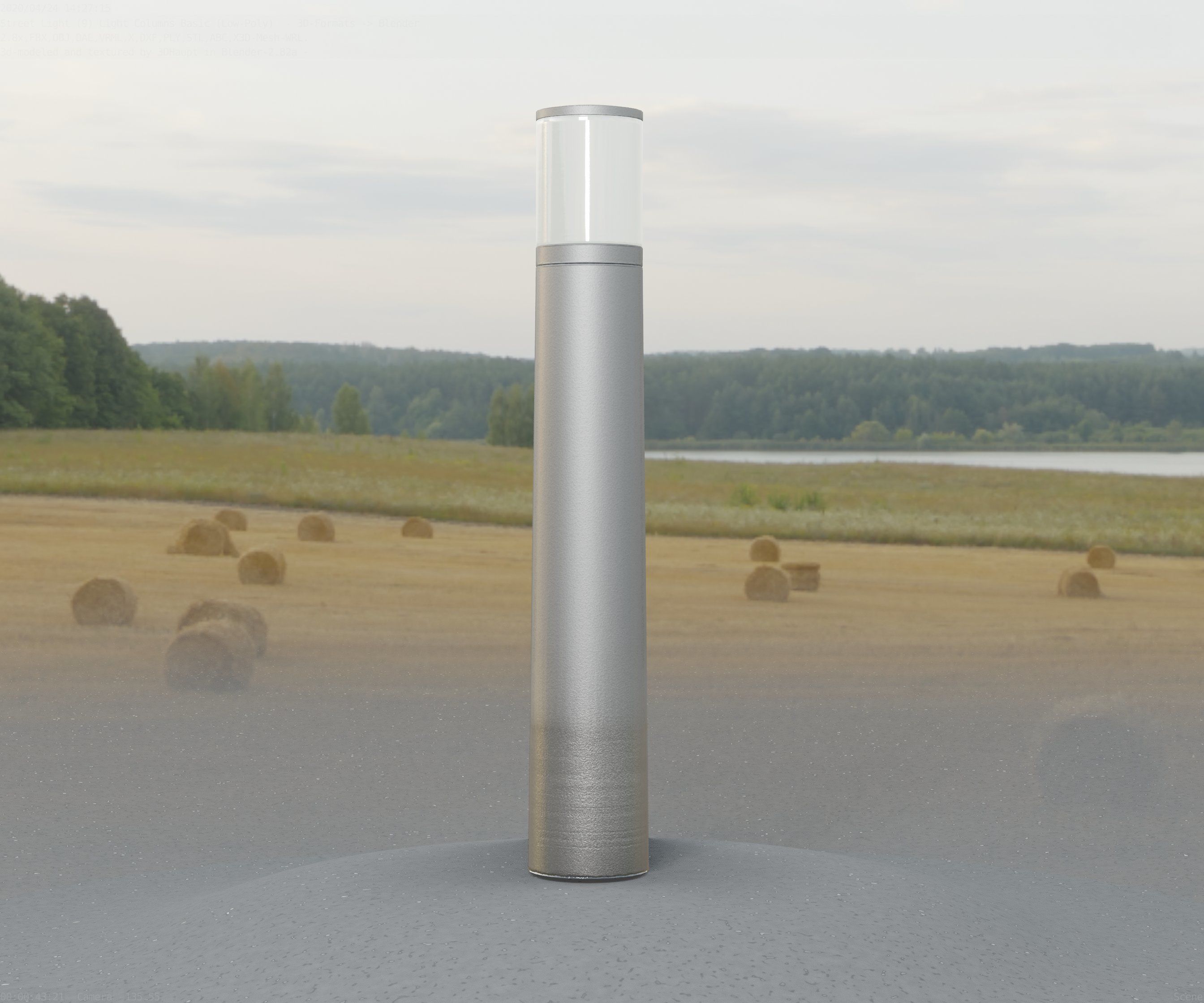 Low-Poly Basic Light Column 11 - Street Light Set-9 Low-poly 3D model_58