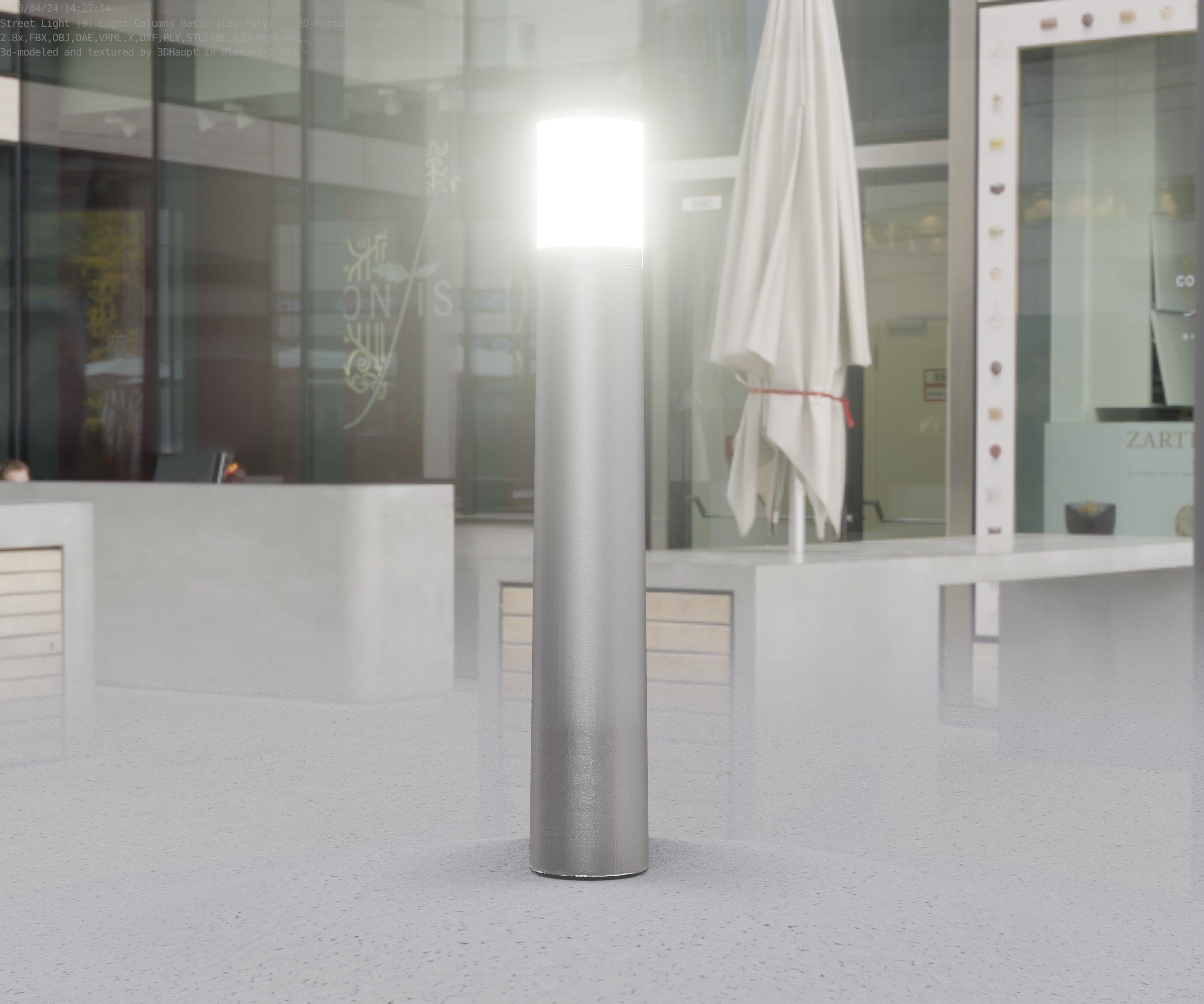 Low-Poly Basic Light Column 11 - Street Light Set-9 Low-poly 3D model_57