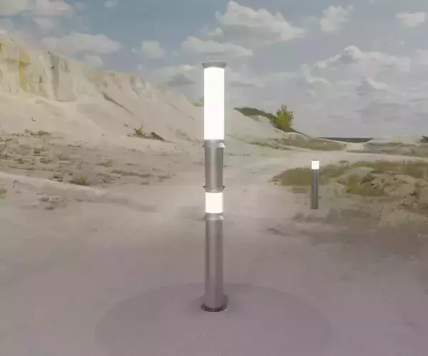 Low-Poly Basic Light Column 12 - Street Light Set-9 Low-poly 3D model