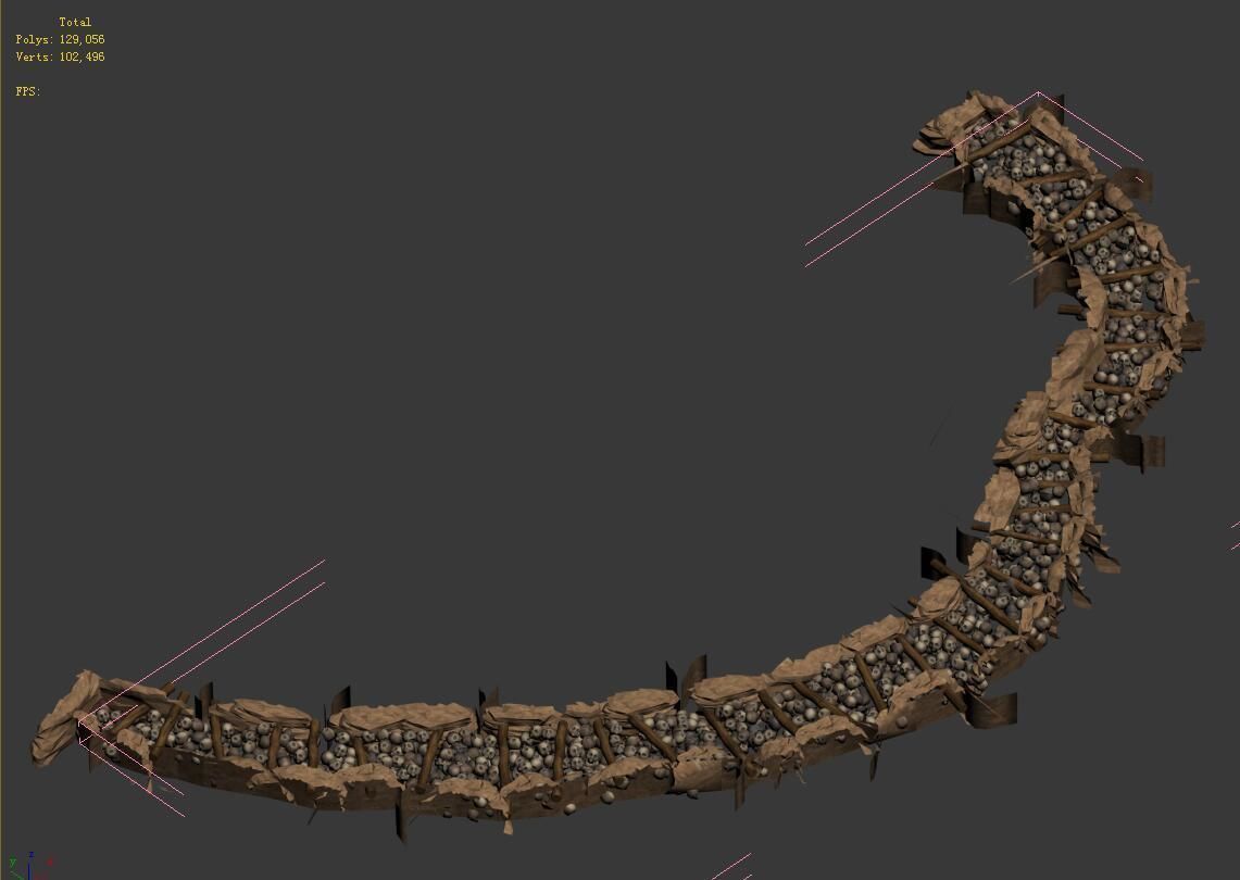 Semi - circular skeleton aisle 01 3D model_2
