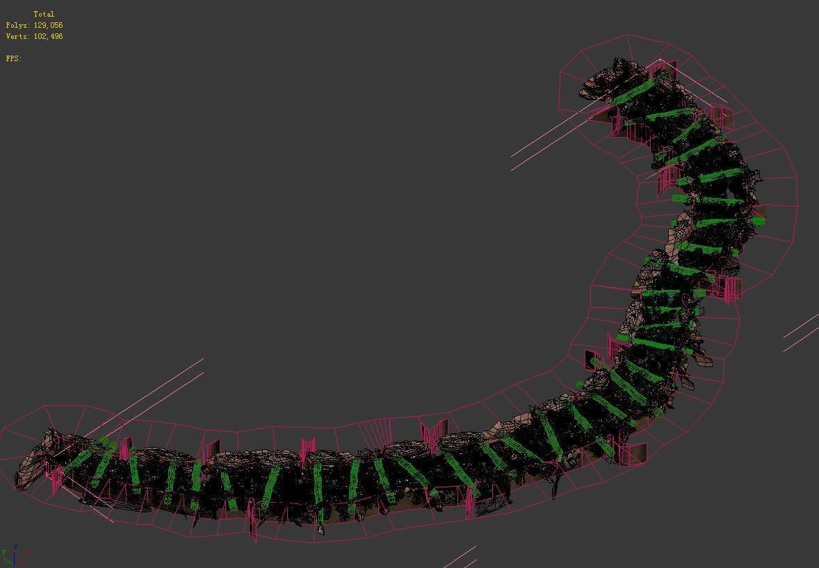 Semi - circular skeleton aisle 01 3D model_3