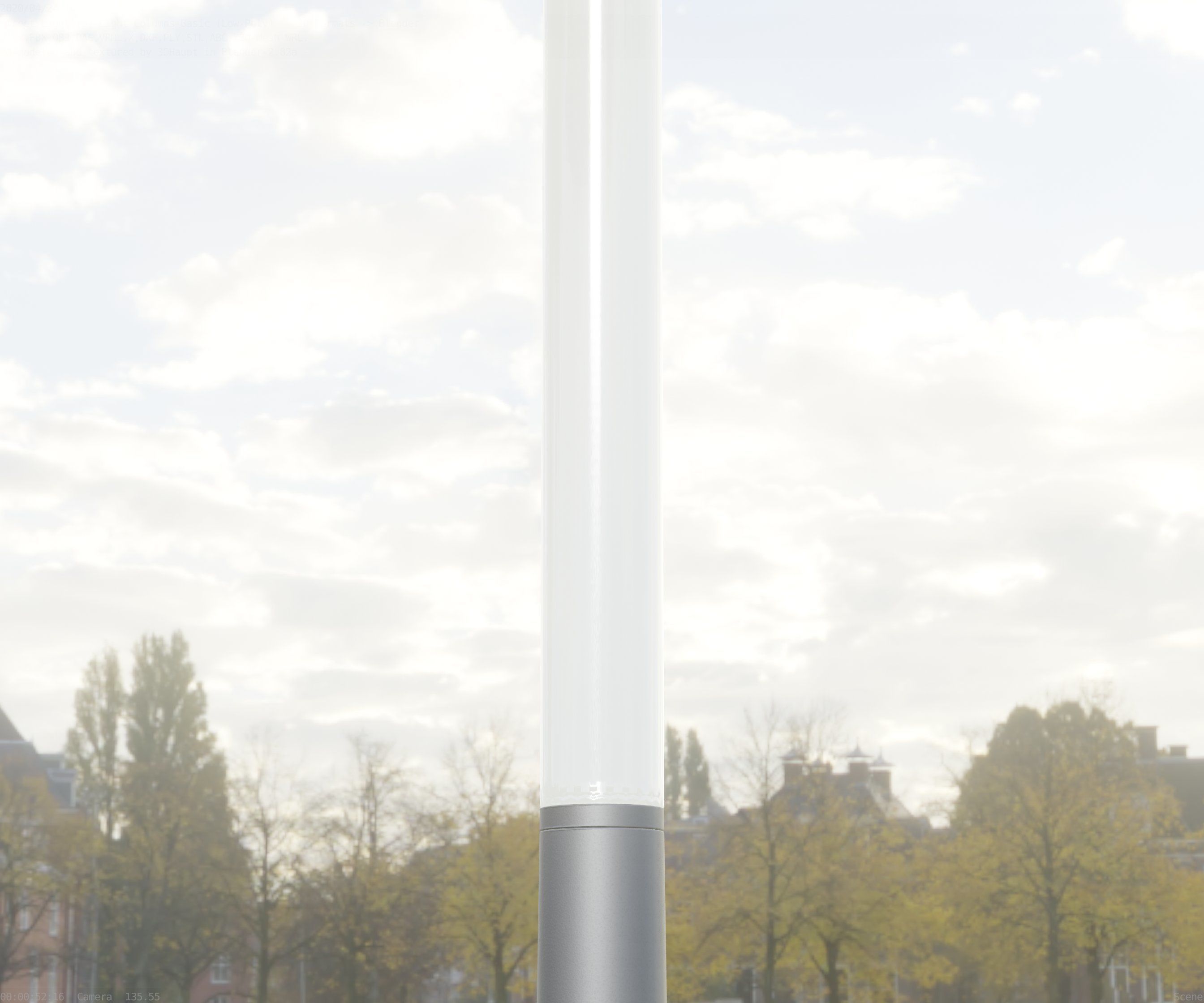 Low-Poly Basic Light Column 13 - Street Light Set-9 Low-poly 3D model_64