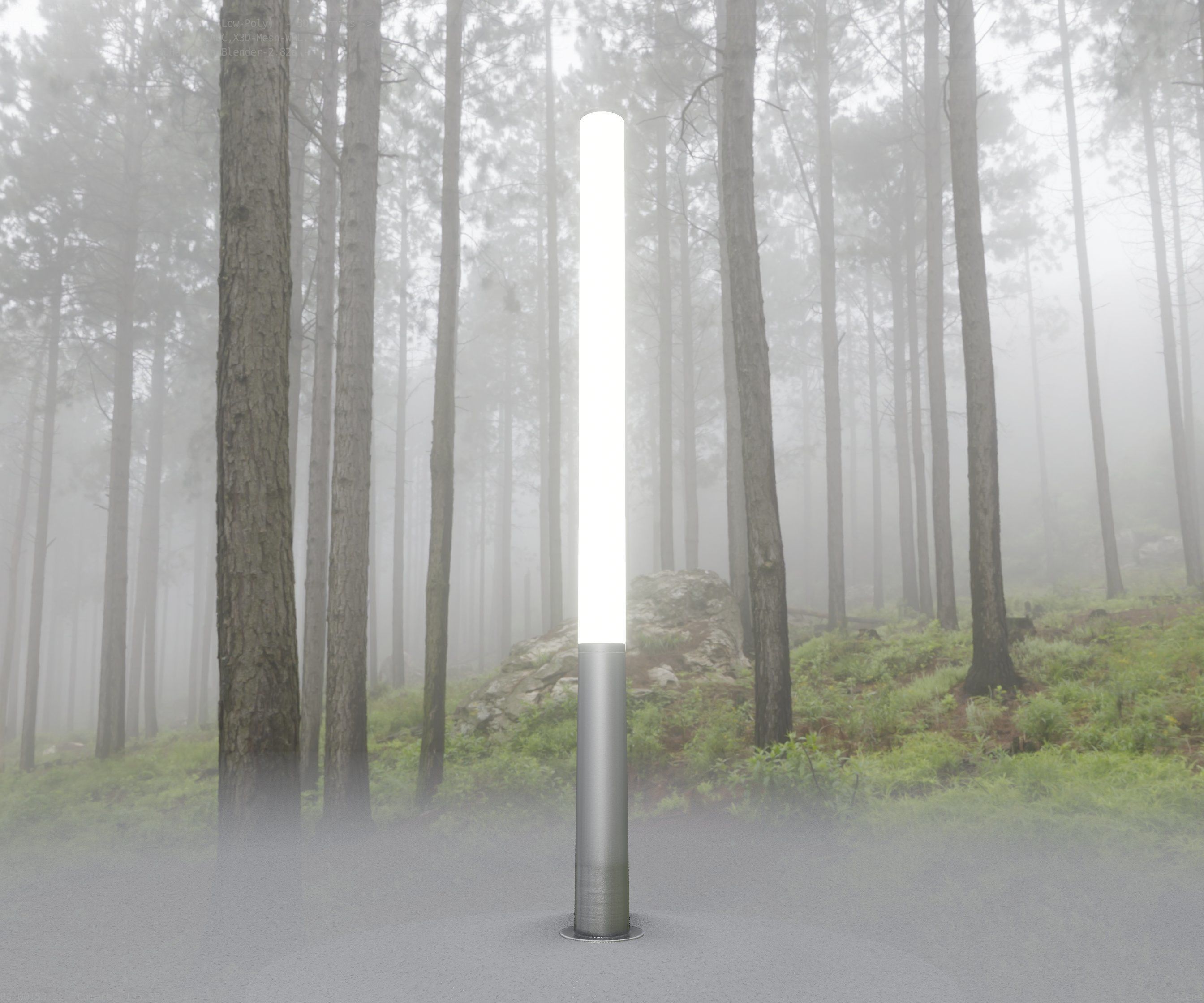 Low-Poly Basic Light Column 13 - Street Light Set-9 Low-poly 3D model_94