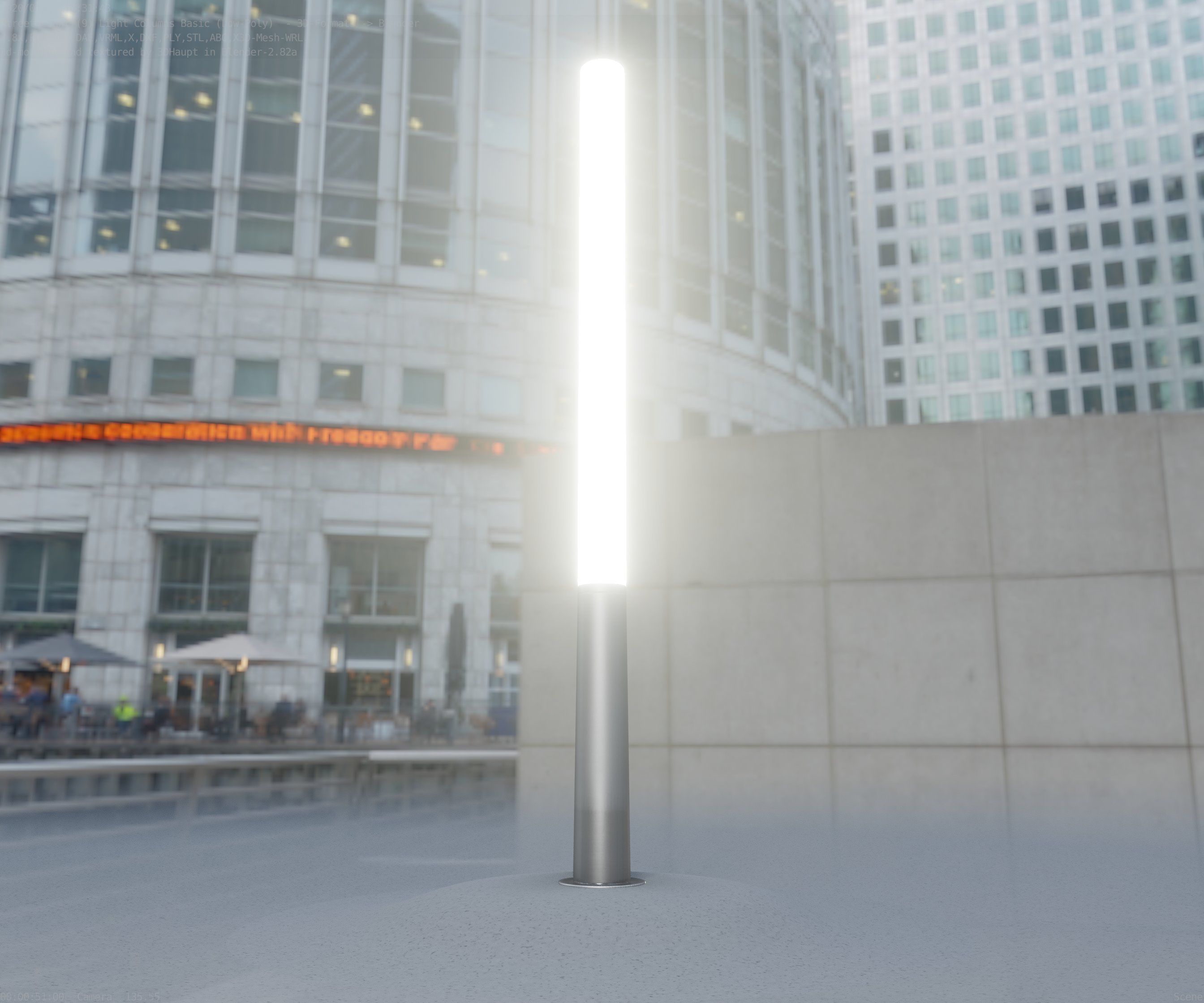 Low-Poly Basic Light Column 13 - Street Light Set-9 Low-poly 3D model_24