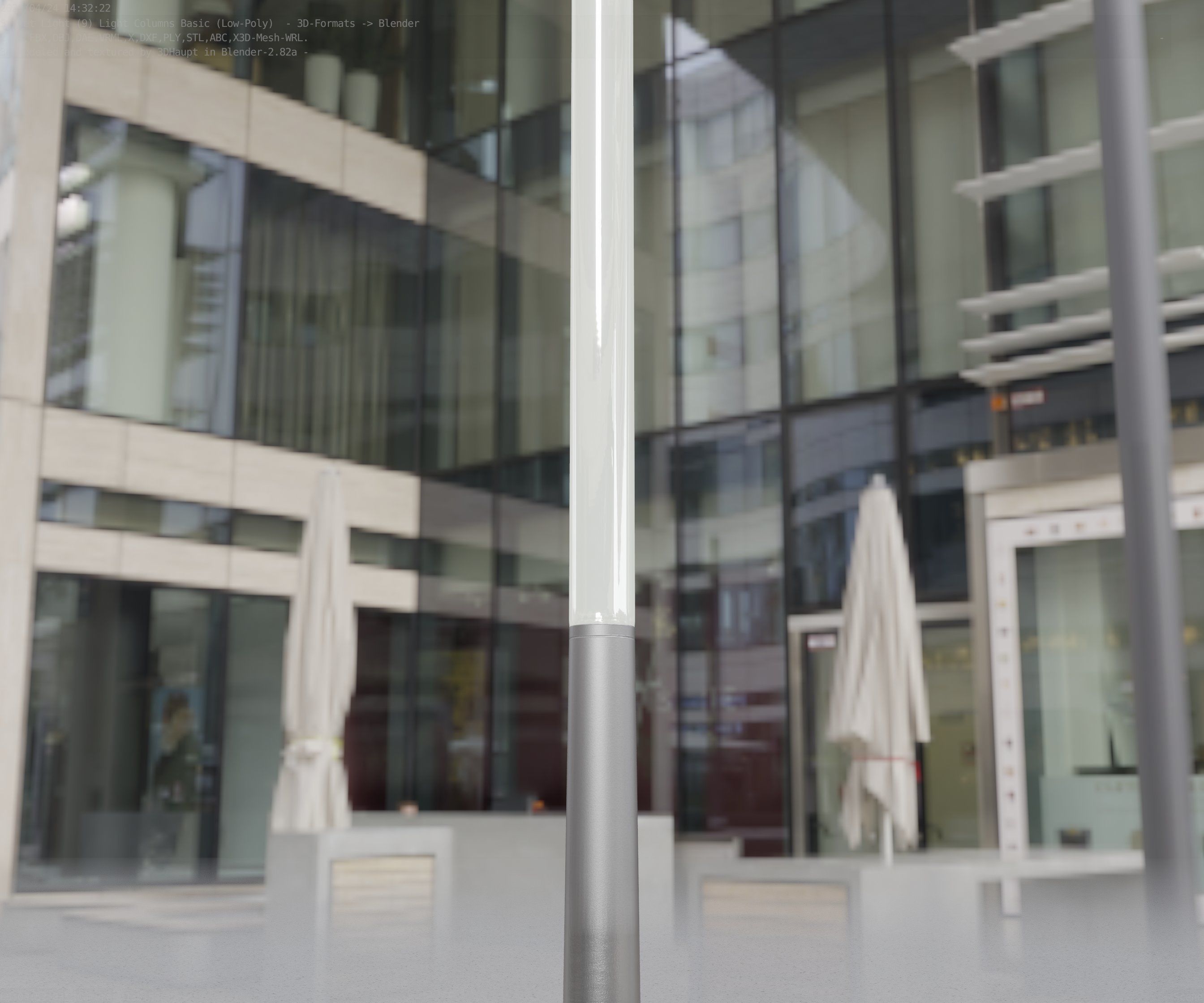 Low-Poly Basic Light Column 13 - Street Light Set-9 Low-poly 3D model_51