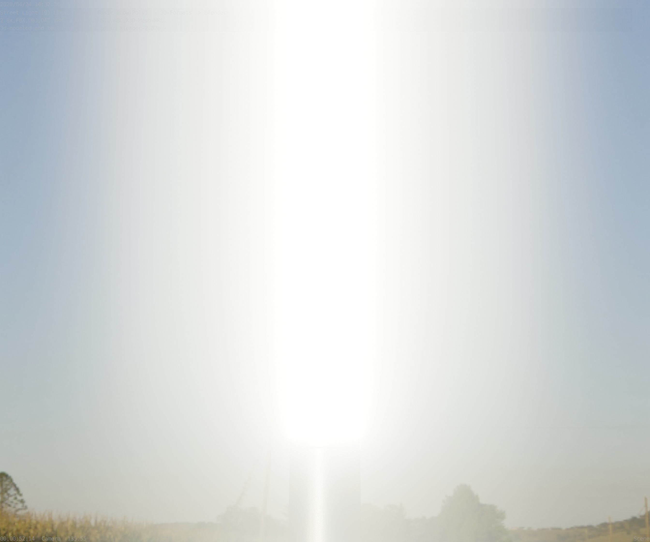 Low-Poly Basic Light Column 13 - Street Light Set-9 Low-poly 3D model_62