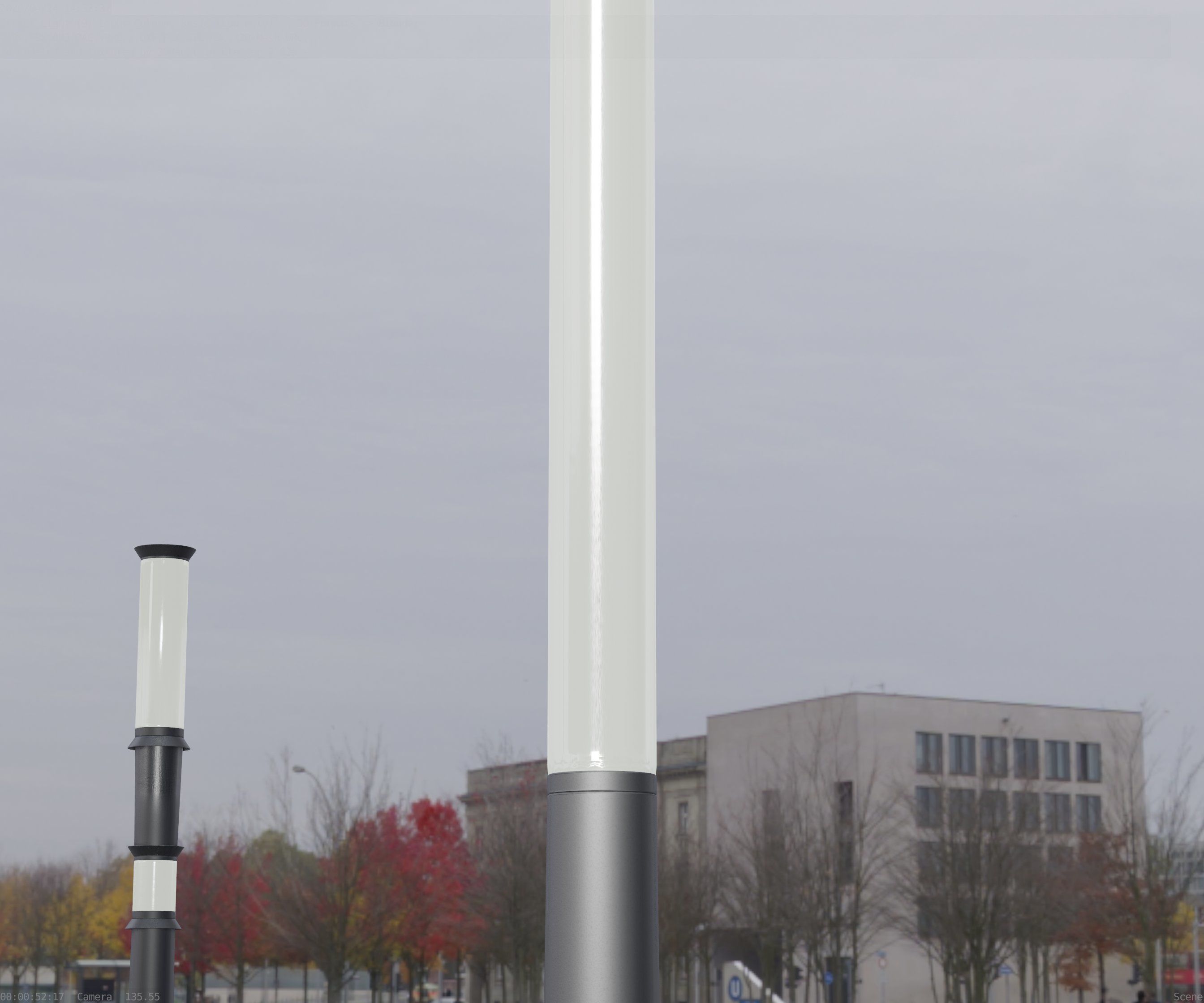 Low-Poly Basic Light Column 13 - Street Light Set-9 Low-poly 3D model_65