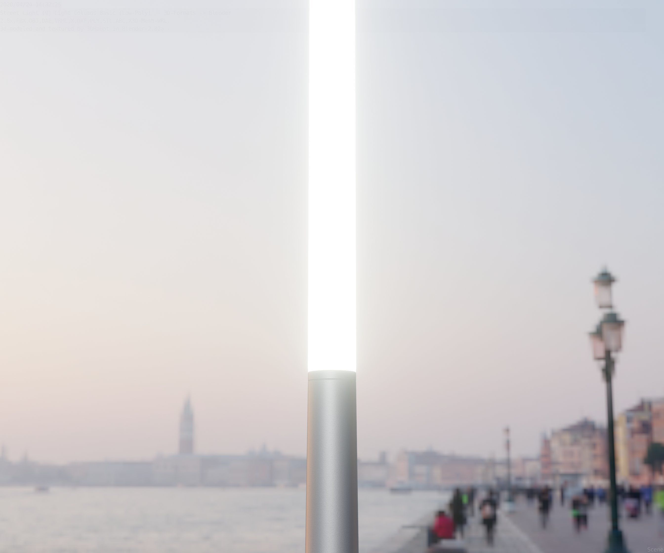 Low-Poly Basic Light Column 13 - Street Light Set-9 Low-poly 3D model_54