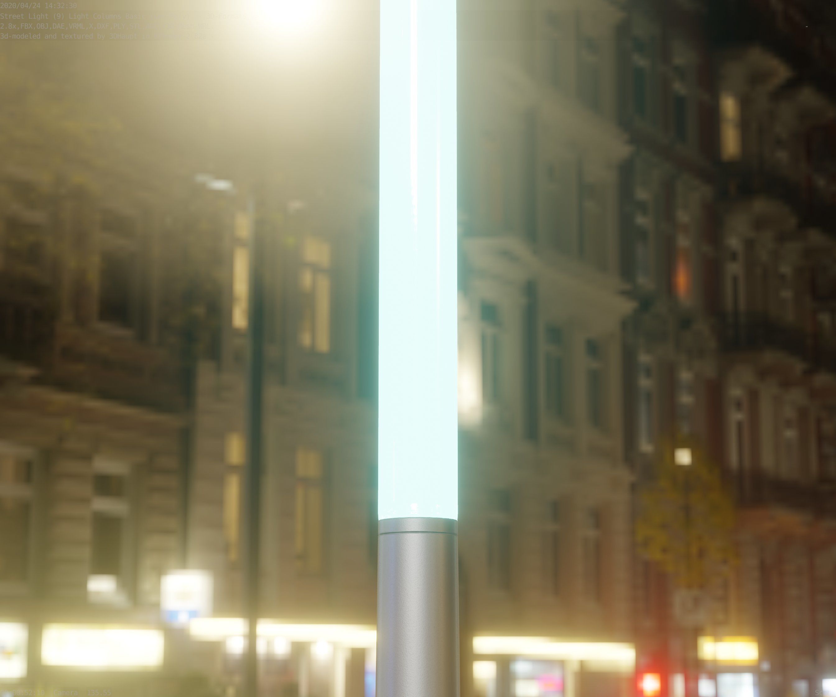Low-Poly Basic Light Column 13 - Street Light Set-9 Low-poly 3D model_58