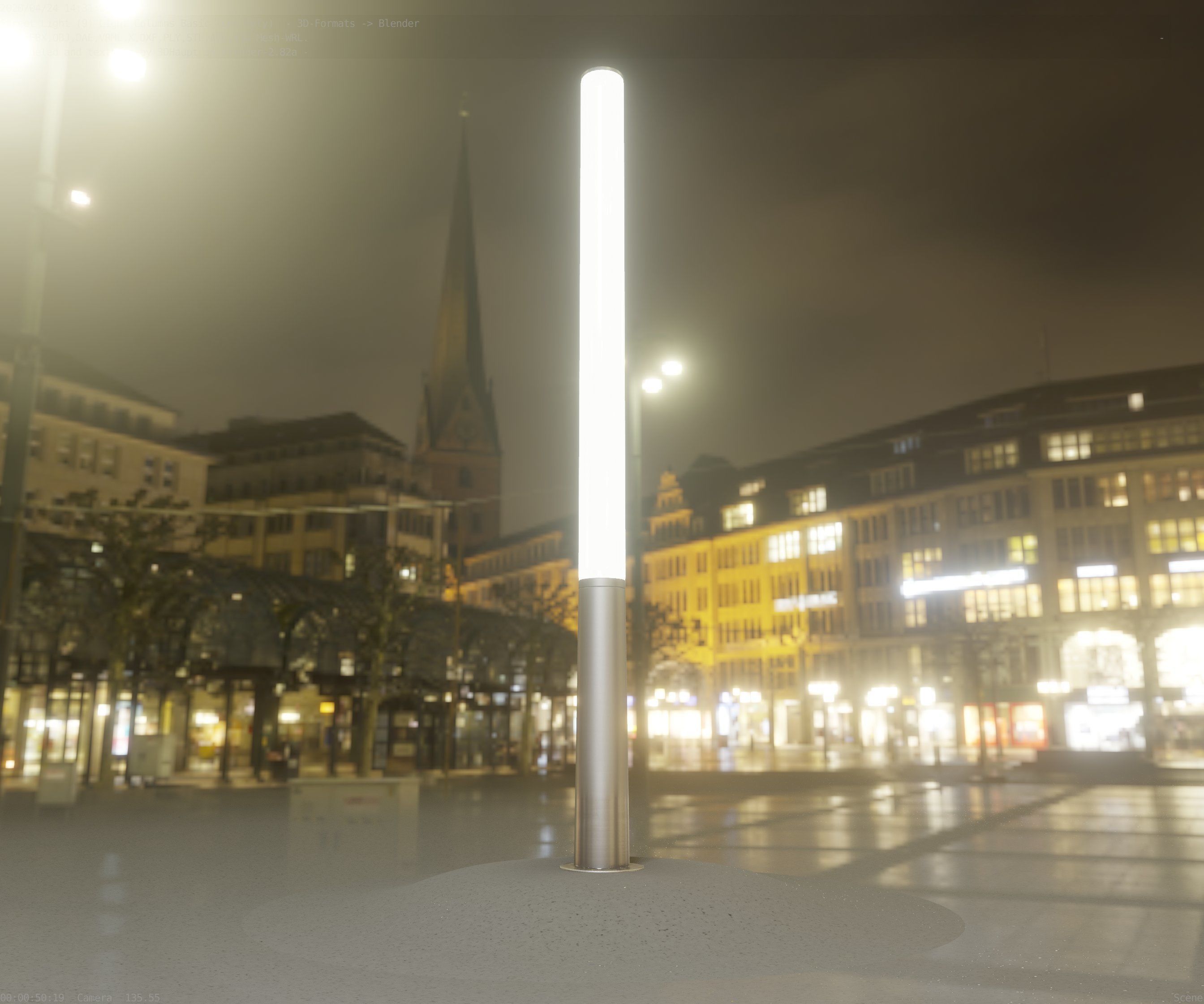 Low-Poly Basic Light Column 13 - Street Light Set-9 Low-poly 3D model_19