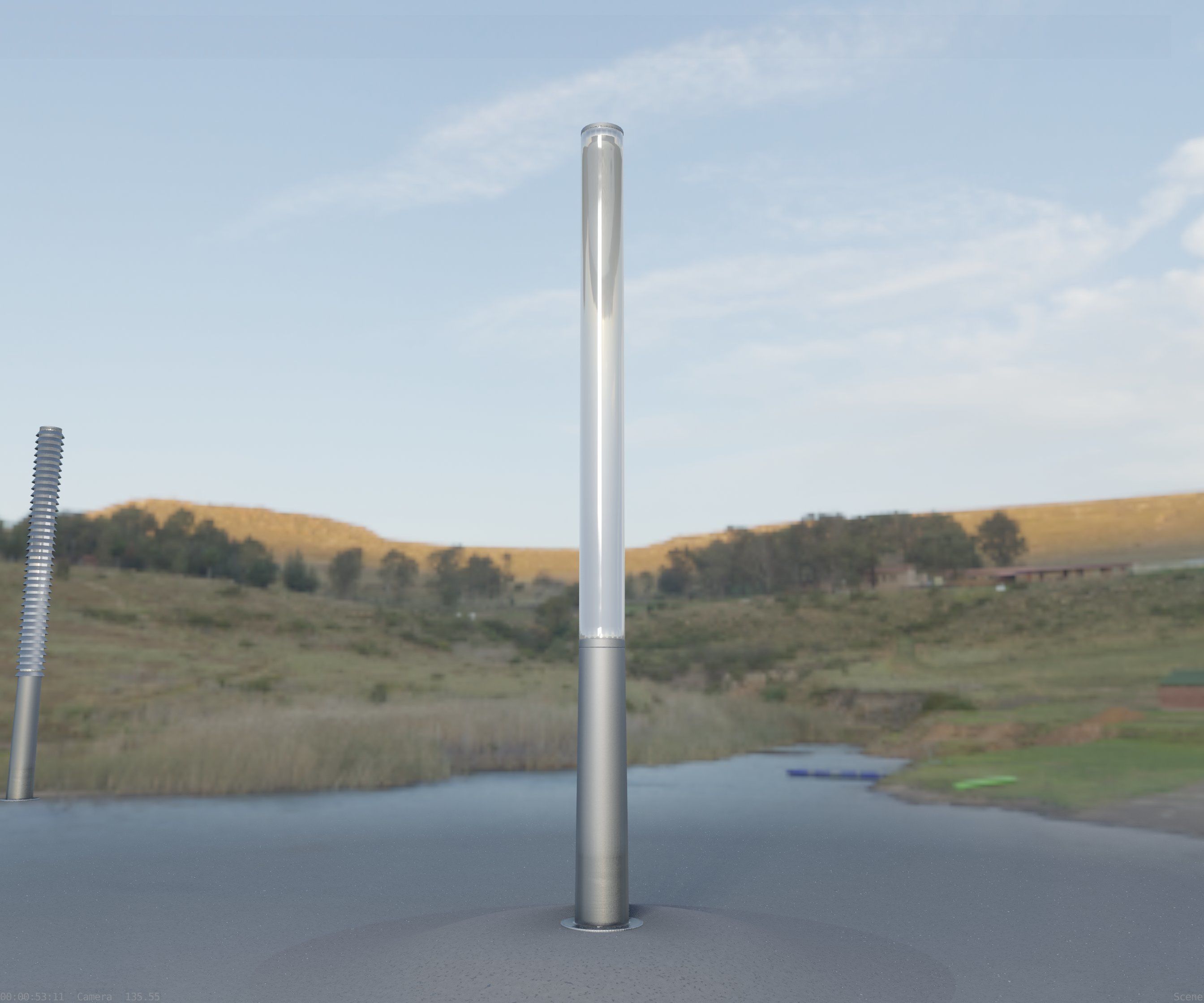 Low-Poly Basic Light Column 13 - Street Light Set-9 Low-poly 3D model_83