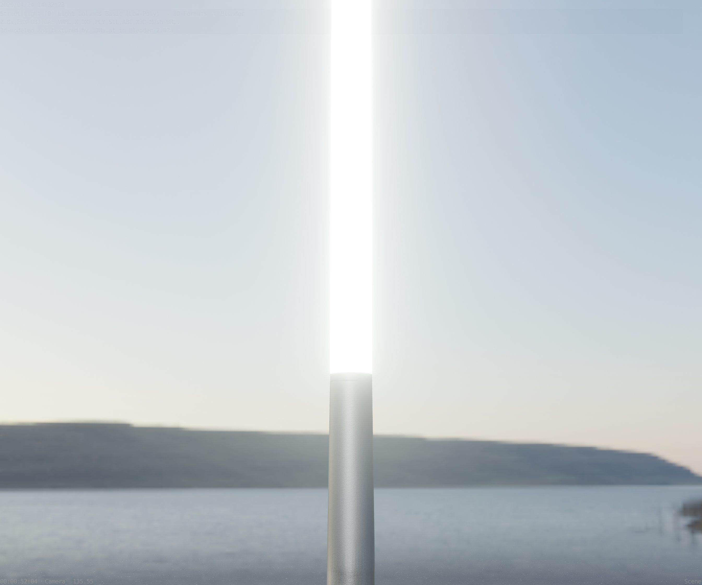 Low-Poly Basic Light Column 13 - Street Light Set-9 Low-poly 3D model_52