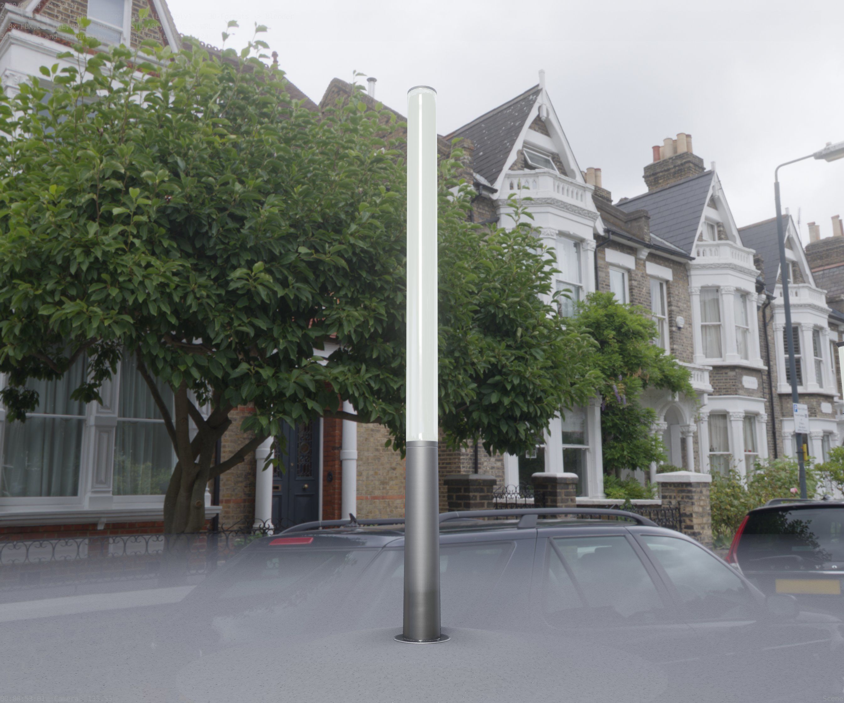 Low-Poly Basic Light Column 13 - Street Light Set-9 Low-poly 3D model_73