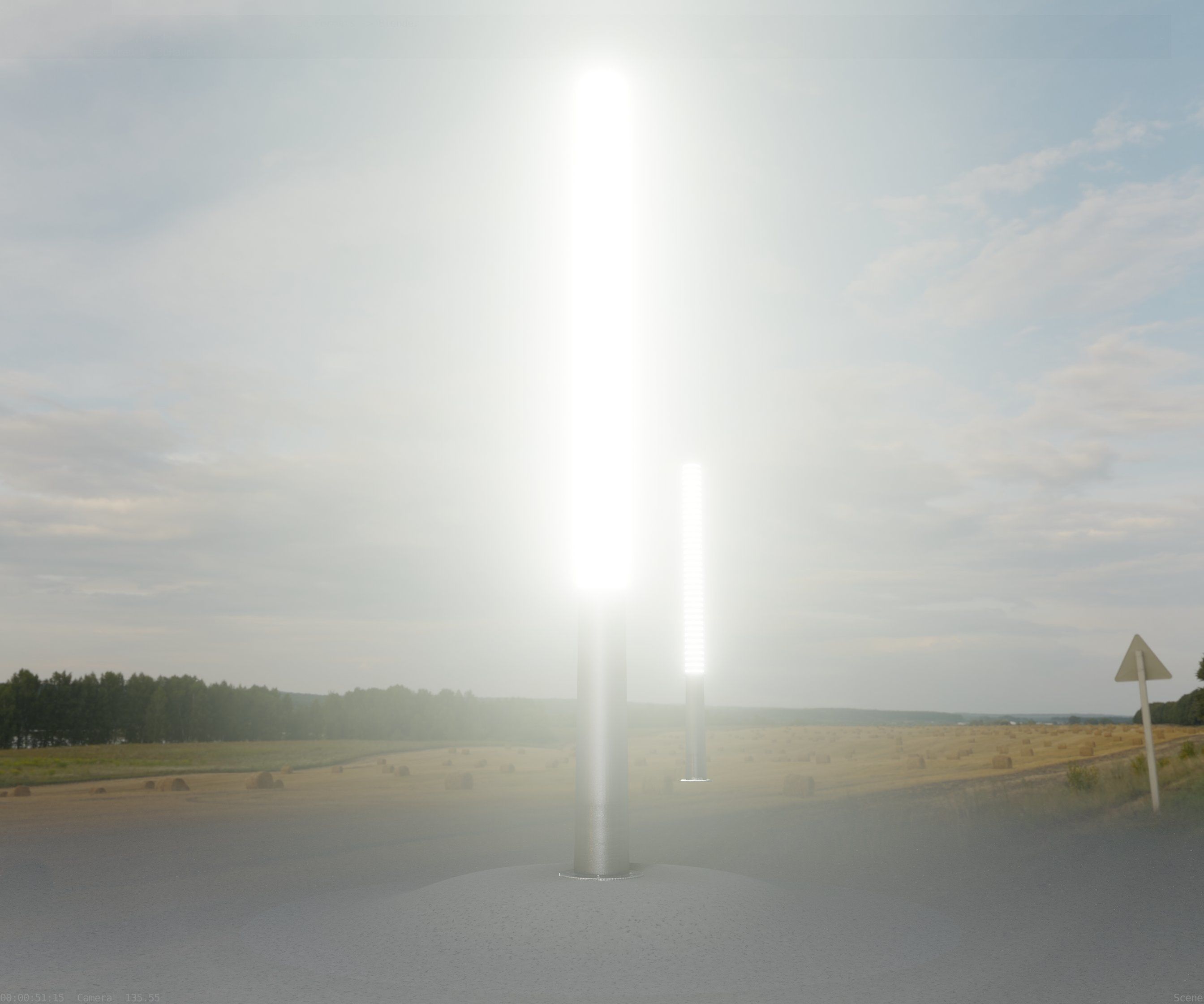 Low-Poly Basic Light Column 13 - Street Light Set-9 Low-poly 3D model_39